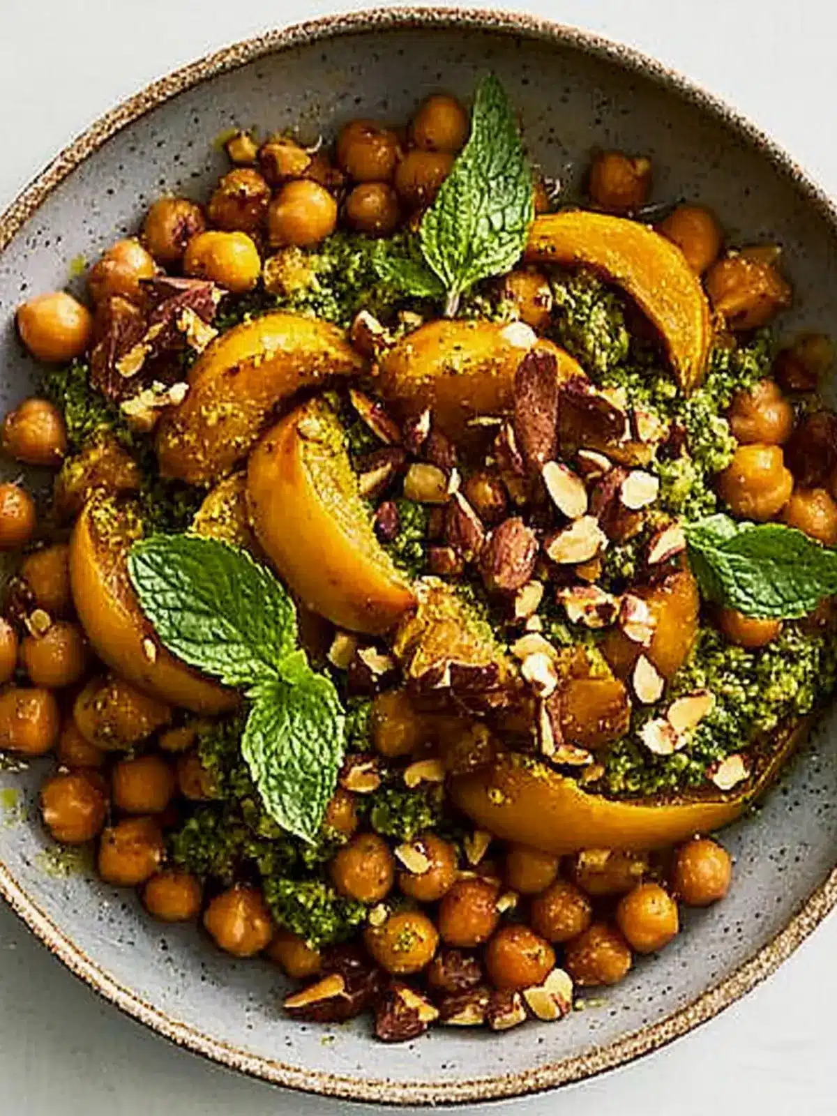 Maple-Roasted Squash and Chickpeas with Mint-Pistachio Pesto Delight 2 Maple-Roasted Squash and Chickpeas With Mint-Pistachio Pesto