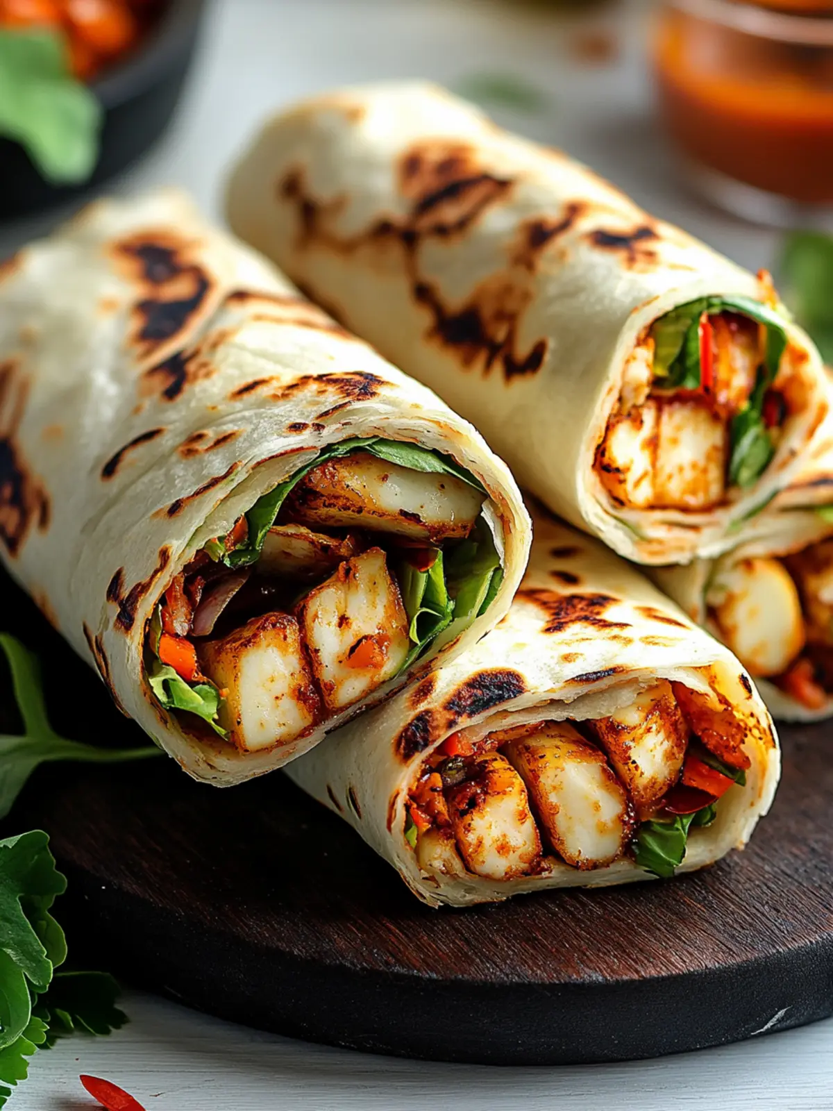 Sweet Chili Halloumi Wraps