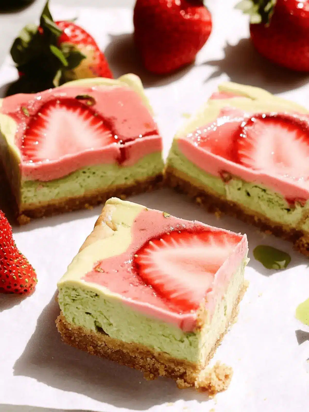 Strawberry Matcha Latte Cheesecake Bars That Wow Every Bite 3 Strawberry Matcha Latte Cheesecake Bars