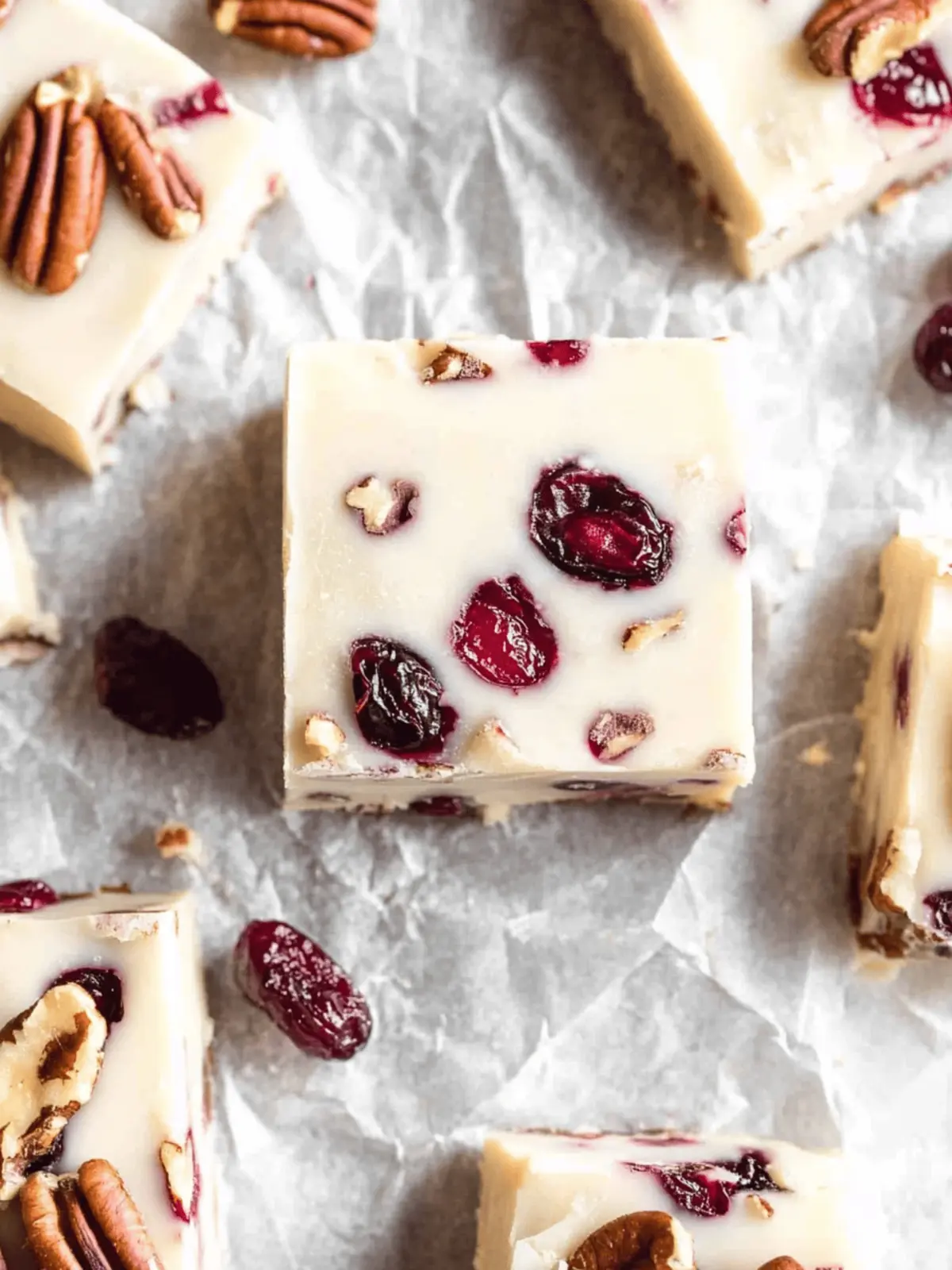 Decadent White Chocolate Cranberry Pecan Fudge Delight 2 White Chocolate Cranberry Pecan Fudge