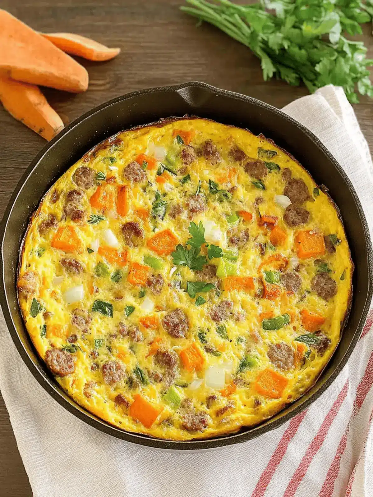 Sweet Potato Sausage Frittata