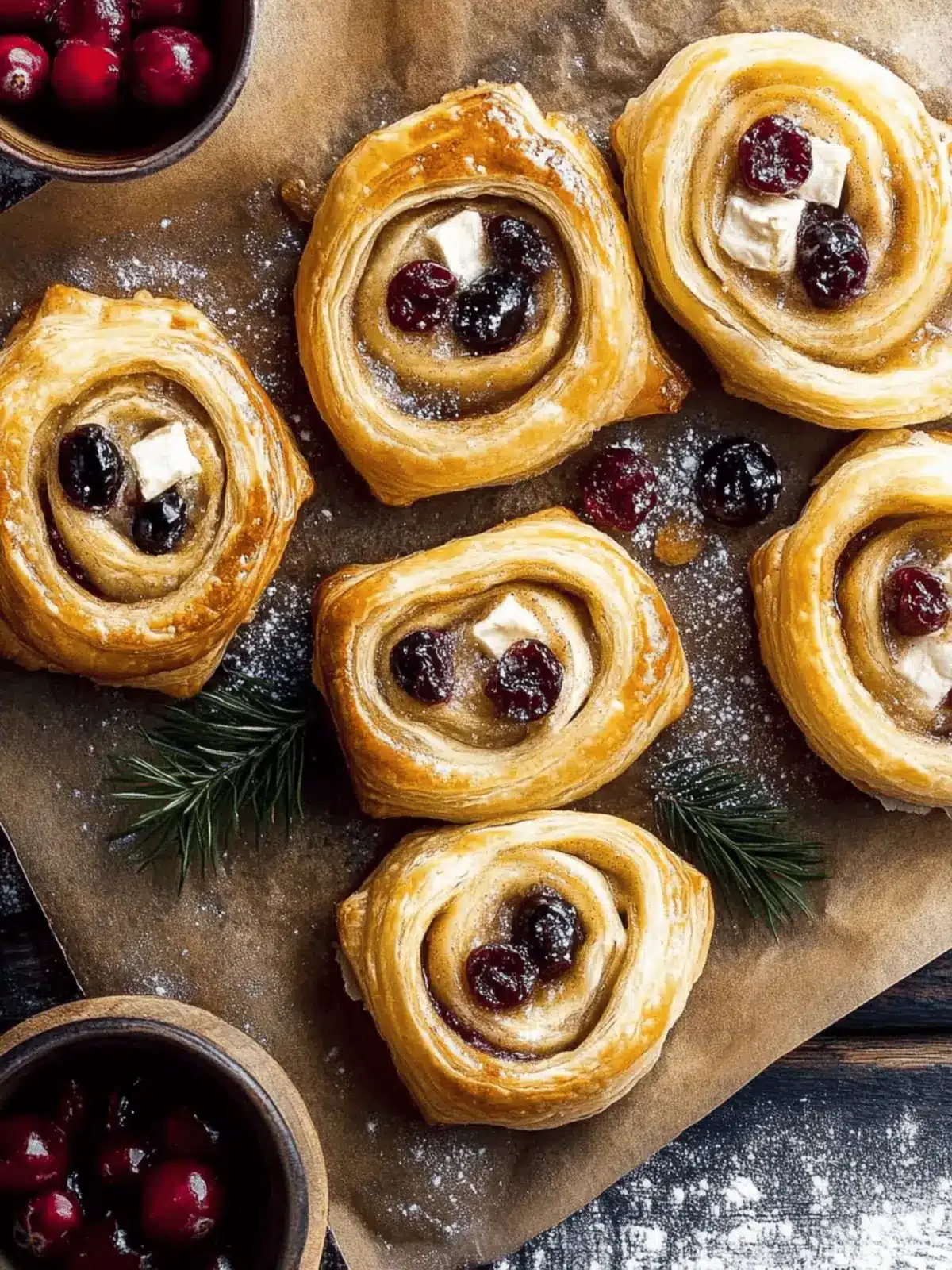 Irresistible Cranberry Brie Cinnamon Puff Pastry Swirls 4 Cranberry Brie Cinnamon Puff Pastry Swirls