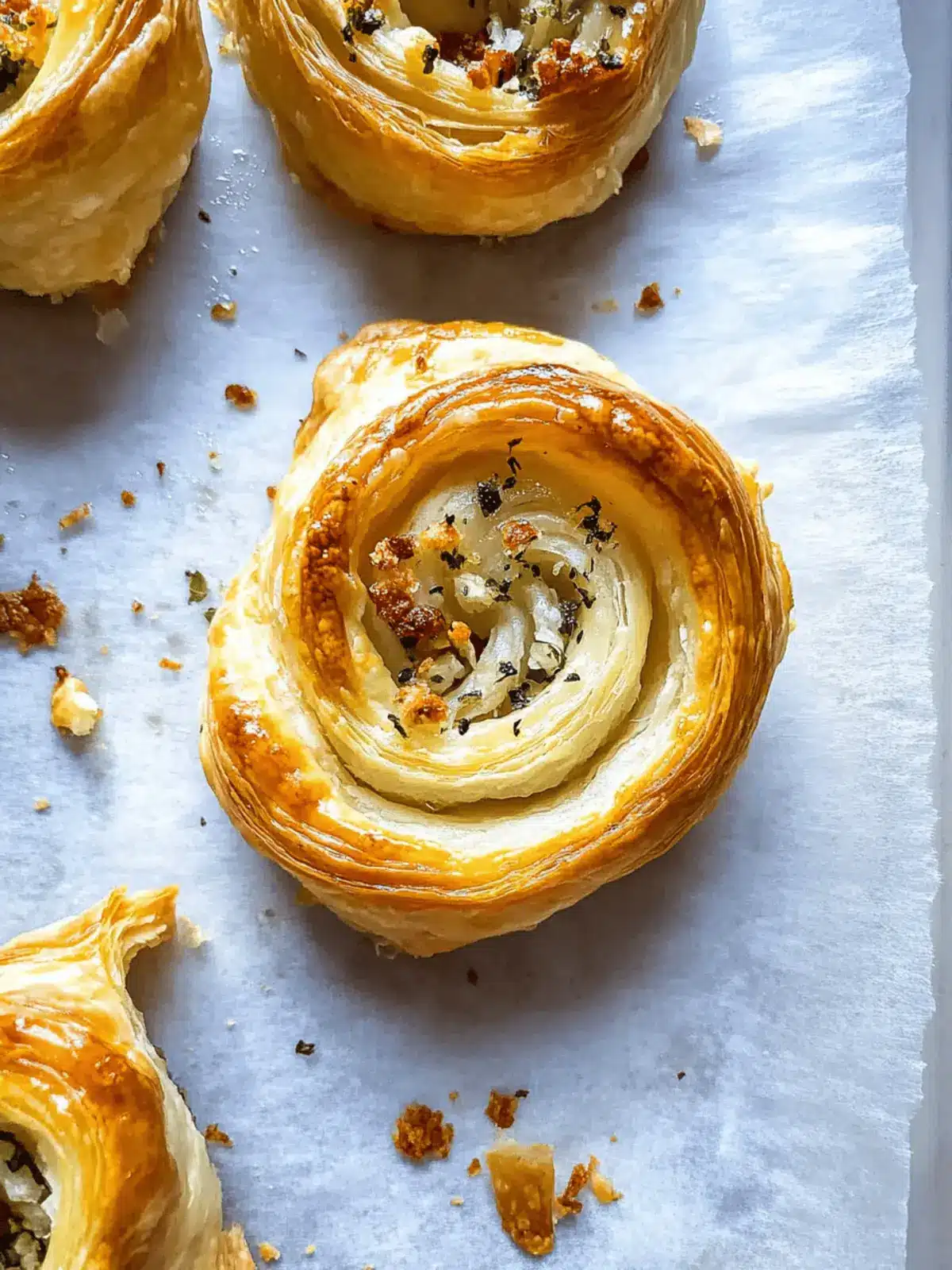 Garlic Puff Pastry Swirls: Perfect Party Finger Foods 2 Garlic Puff Pastry Swirls