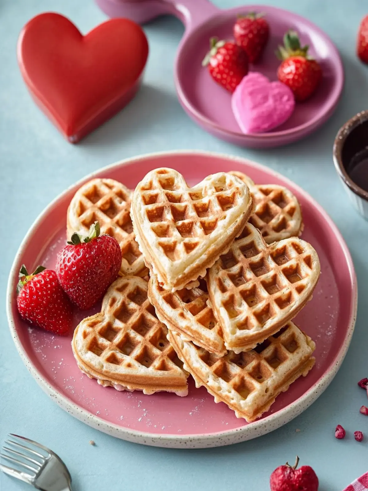 Waffle Heart Sandwiches- Valentine s breakfast recipes