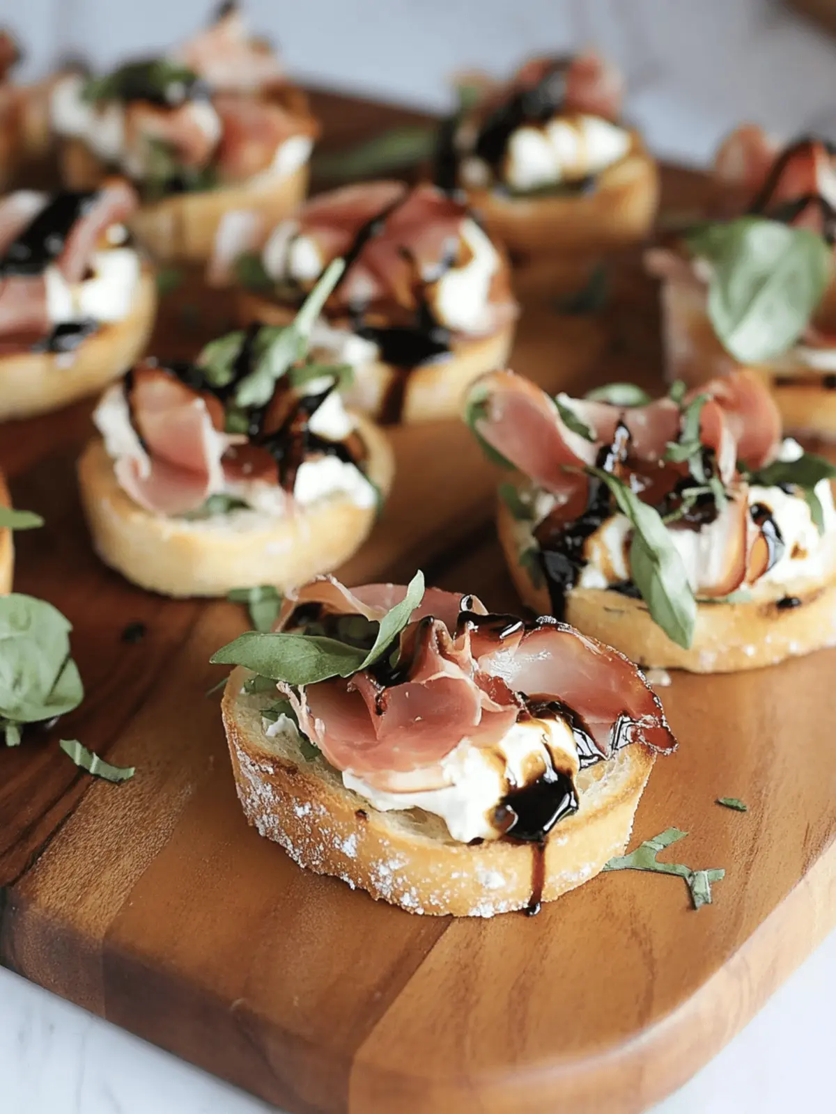 Prosciutto Crostini with Balsamic Glaze