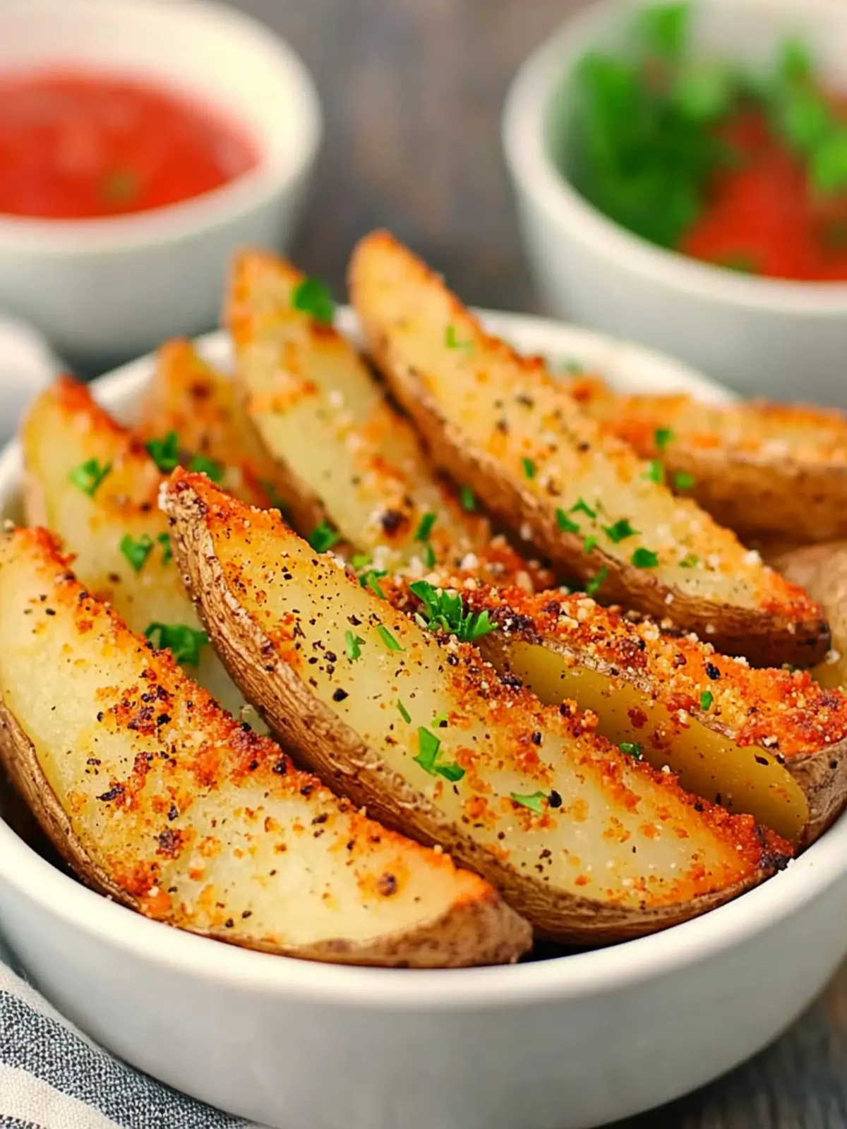 Baked Garlic Parmesan Potato Wedges