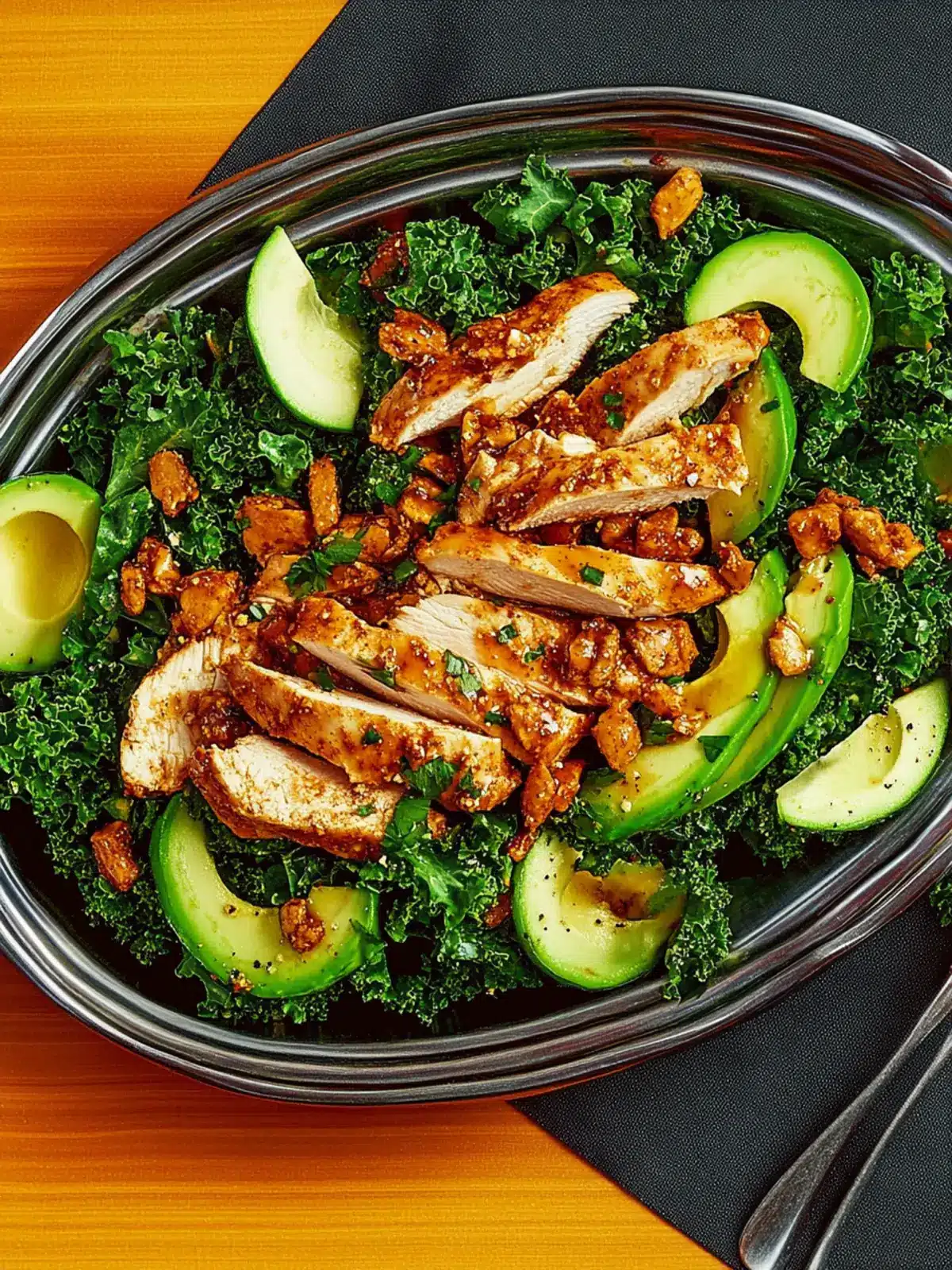 Smoky Chicken and Avocado Kale Salad
