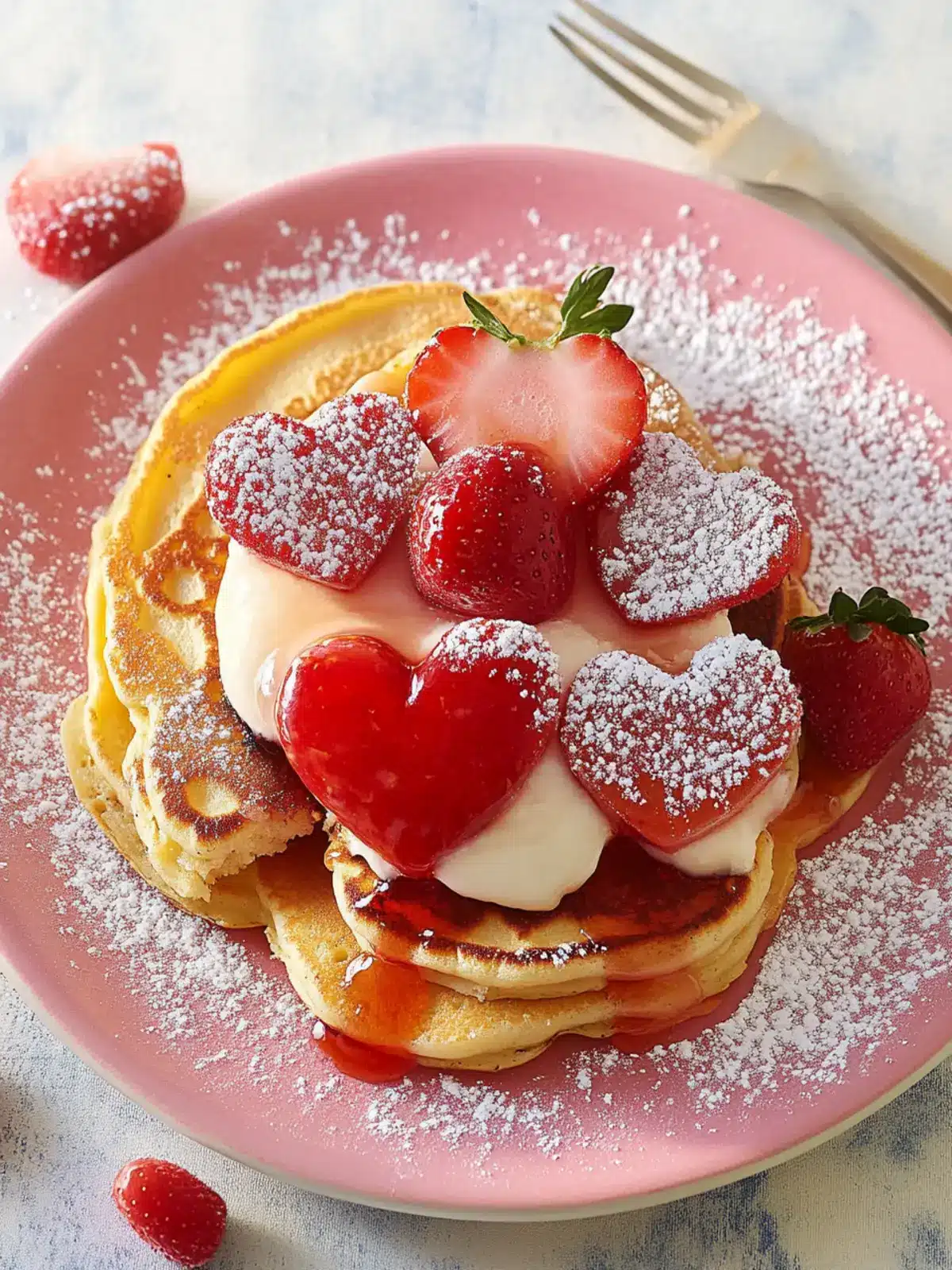 Heart-Shaped Pancakes- breakfast for Valentine's day