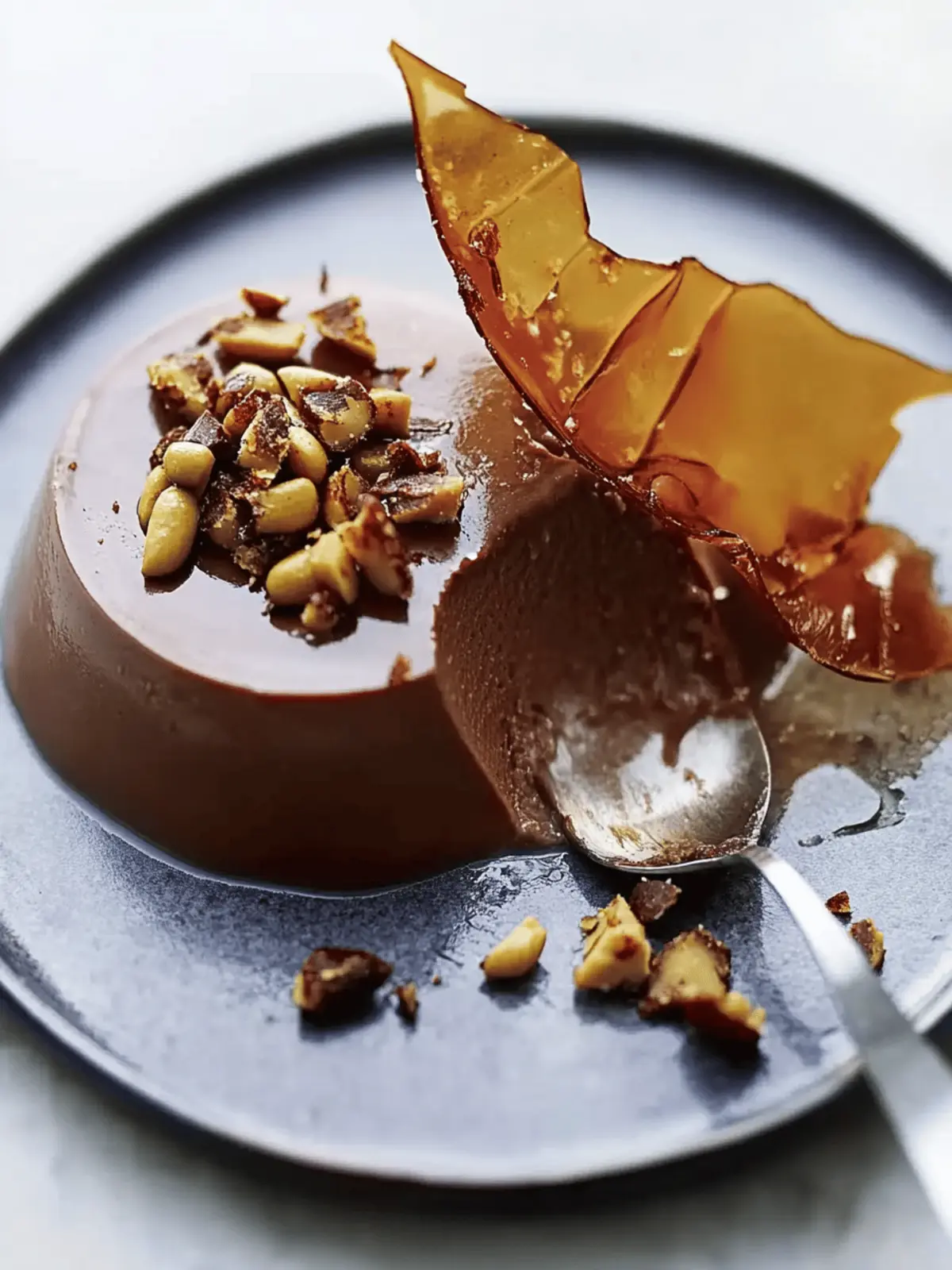 Chocolate Panna Cotta with Spiced Pepita Brittle Delight 3 Chocolate Panna Cotta with Spiced Pepita Brittle