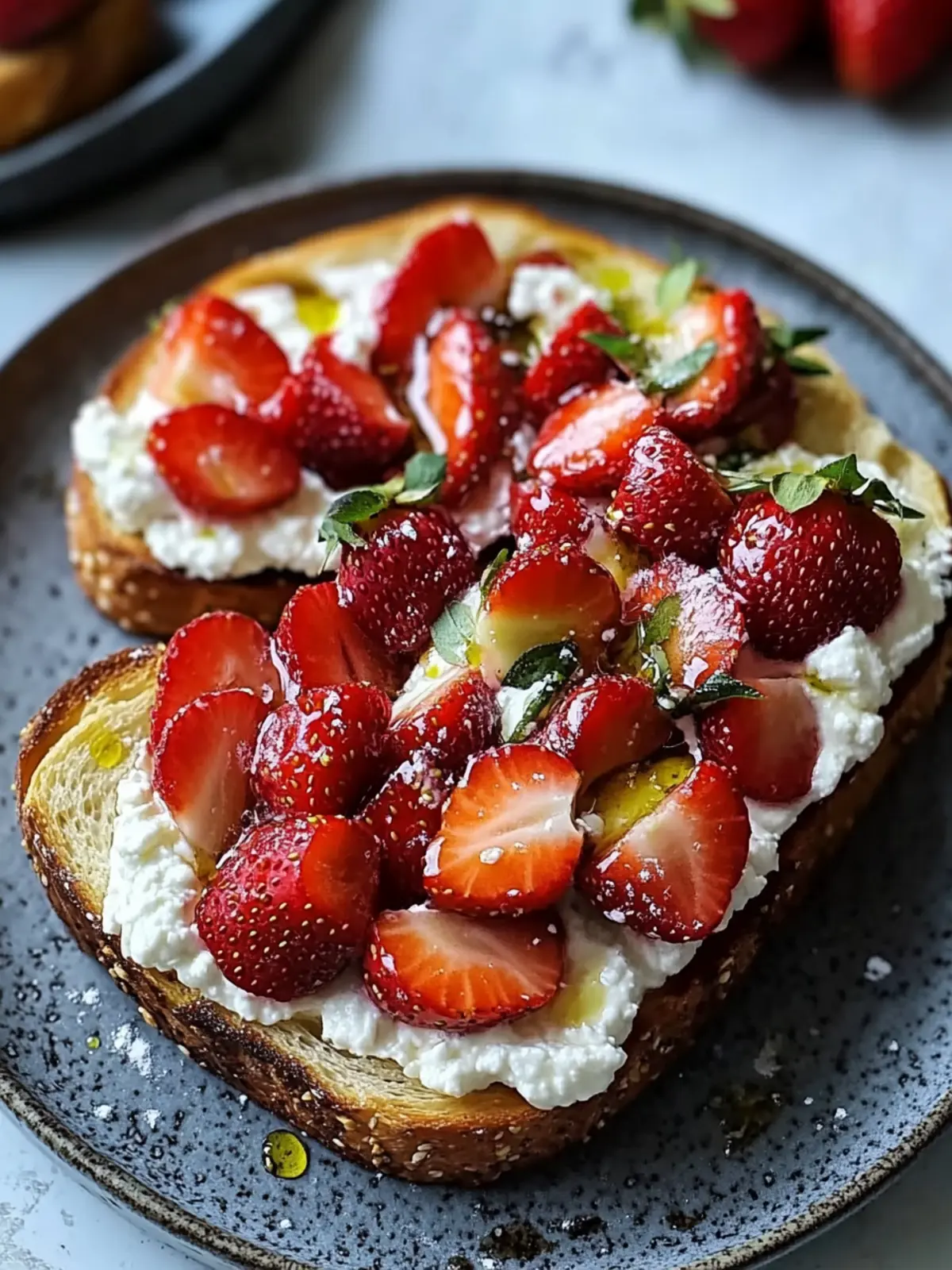 Roasted Strawberry Whipped Ricotta Toast Recipe