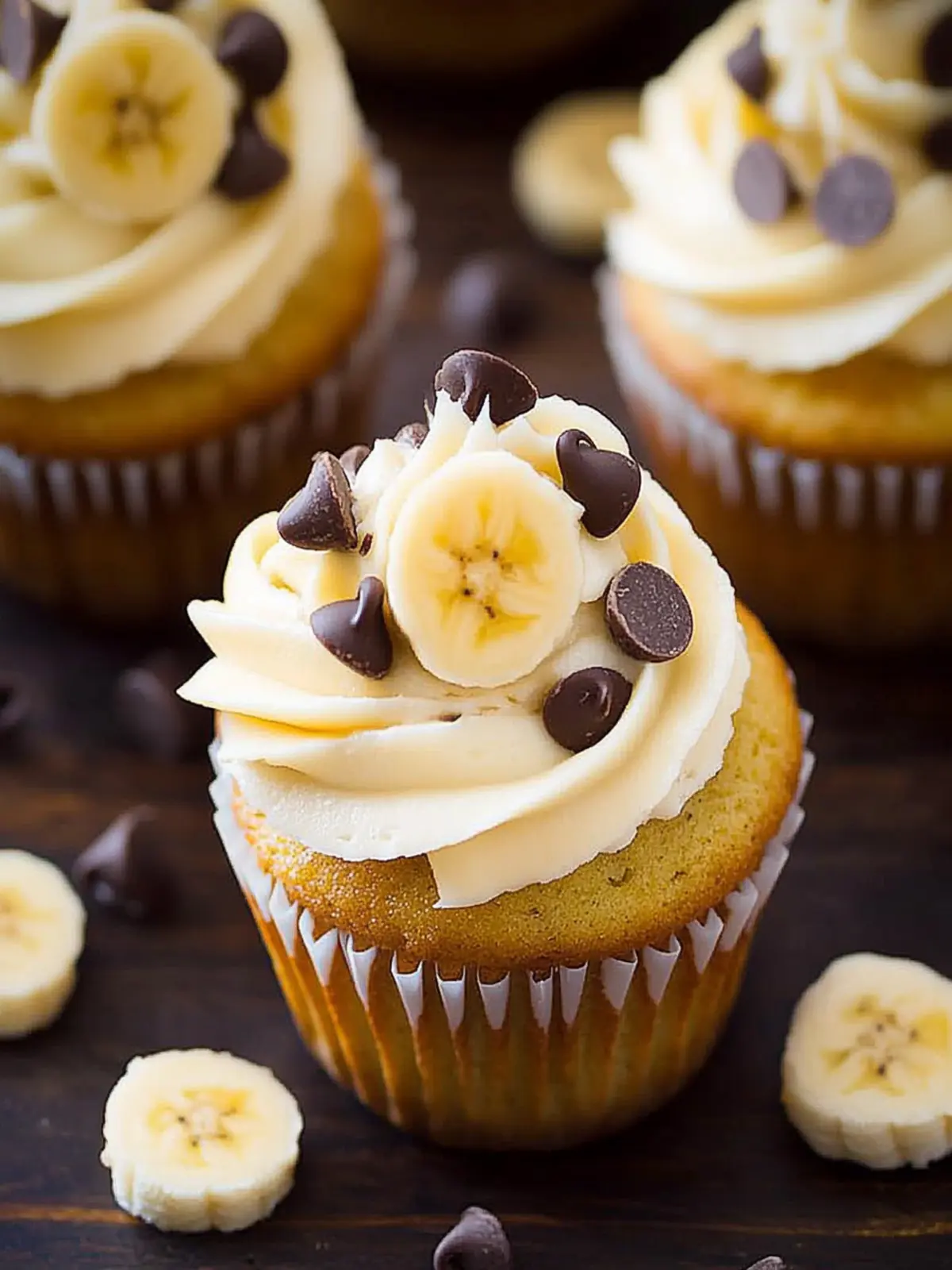Banana Chocolate Chip Cupcakes with Cream Cheese Frosting