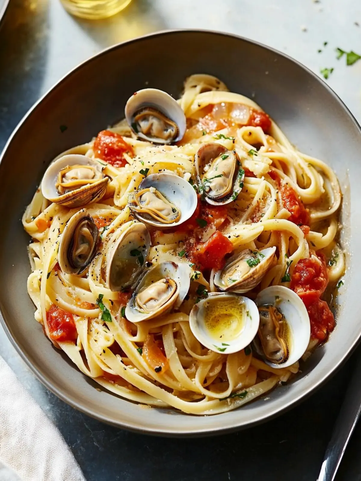 Linguine and Clams with Fresh Red Sauce for a Romantic Dinner 2 Linguine and Clams With Fresh Red Sauce- Valentine s Day food ideas