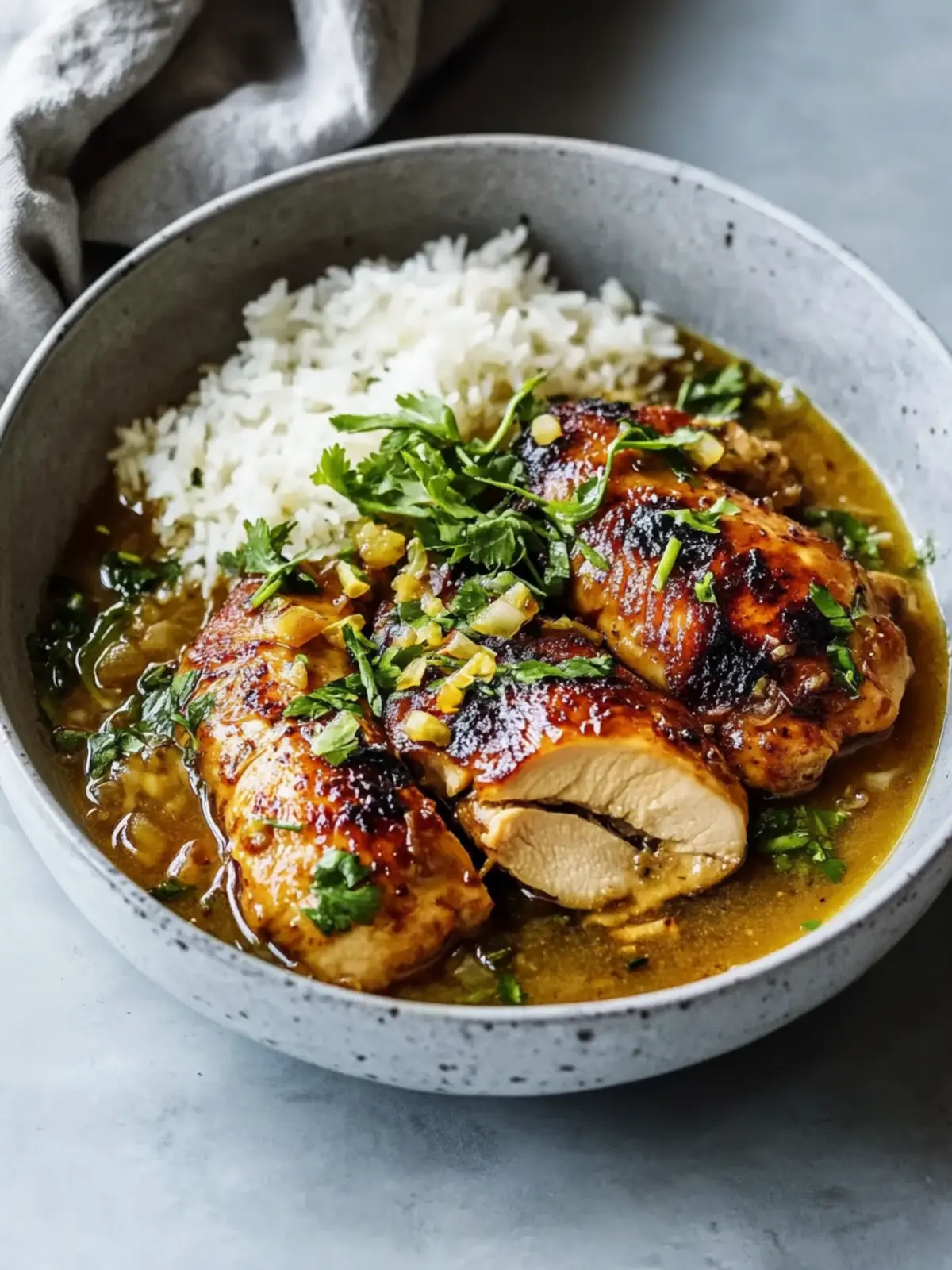 Caramelised Soy Chicken with Garlic Ginger Broth   Easy Dinner Recipe