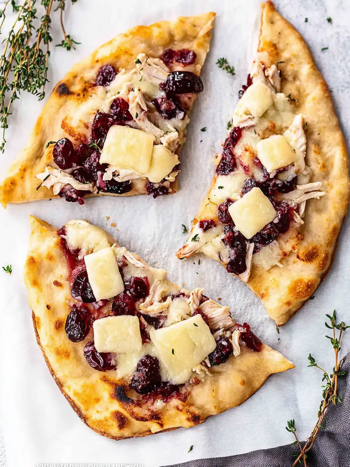 Savory Turkey Cranberry and Brie Naan Pizza Bliss 3 Turkey Cranberry and Brie Naan Pizza