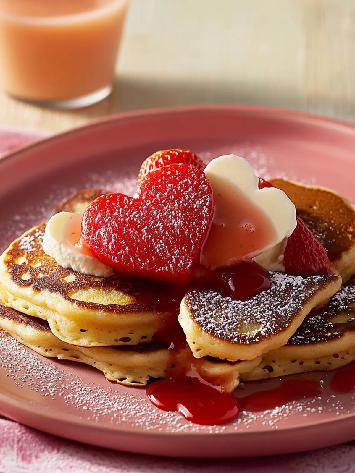 Heart-Shaped Pancakes- breakfast for Valentine's day