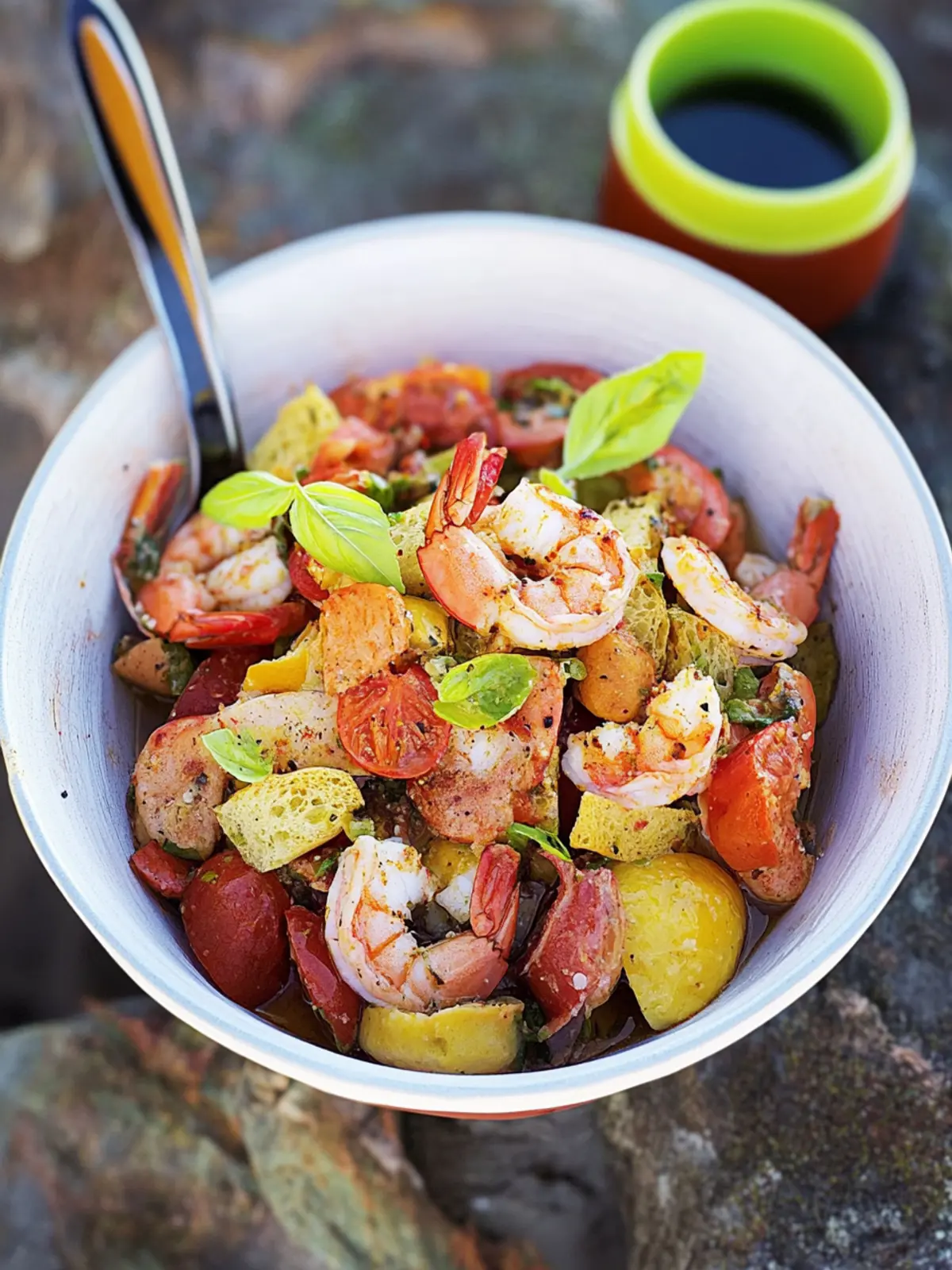 Prawn panzanella