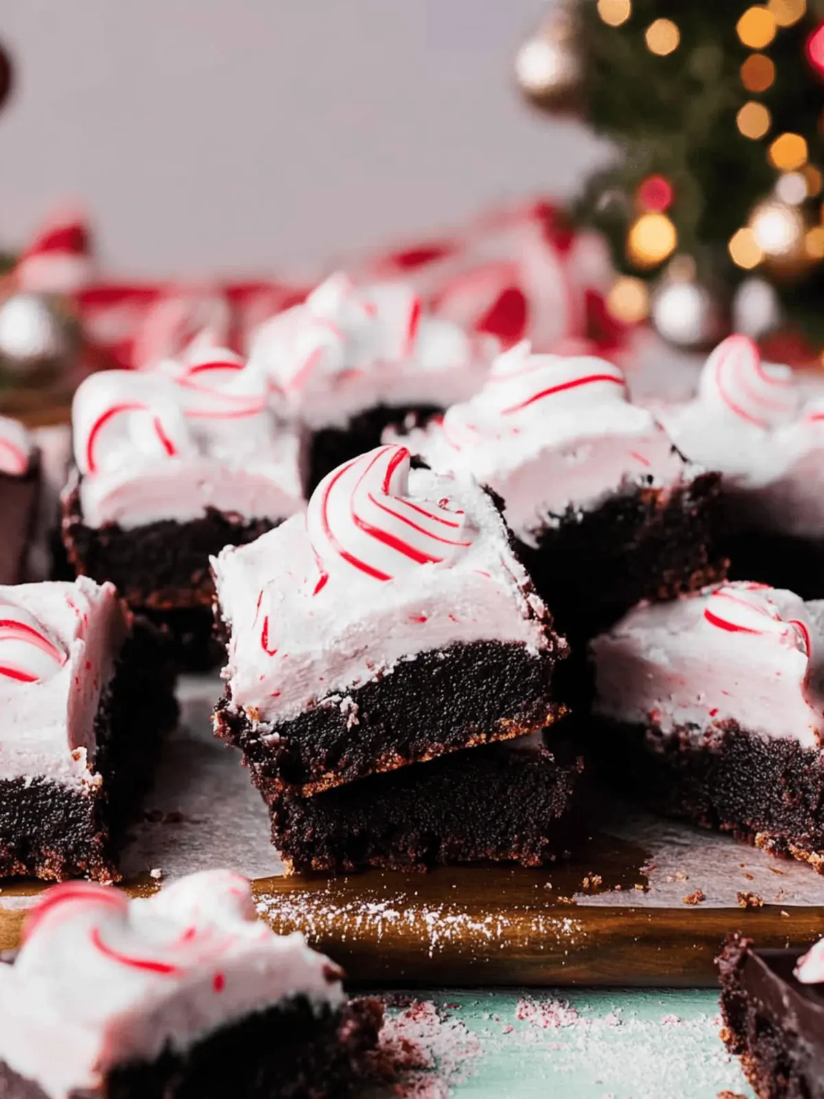 peppermint hot fudge bars