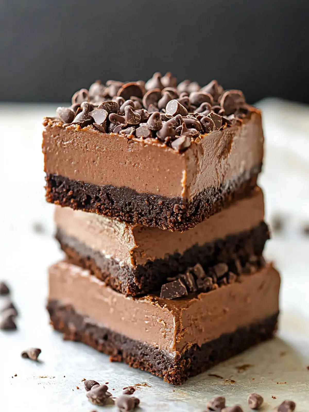 Death-By-Chocolate No Bake Cheesecake Bars