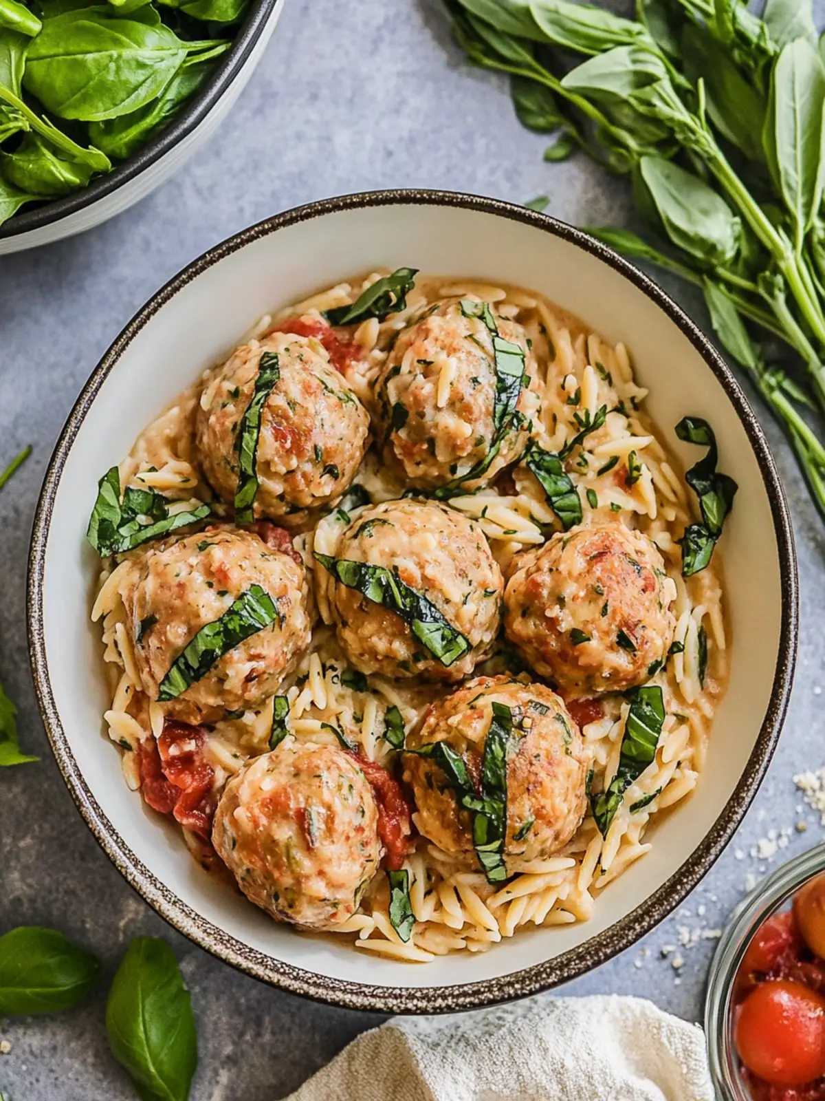 Delicious Tuscan Meatballs with Creamy Orzo You ll Love 3 Tuscan Meatballs with Creamy Orzo