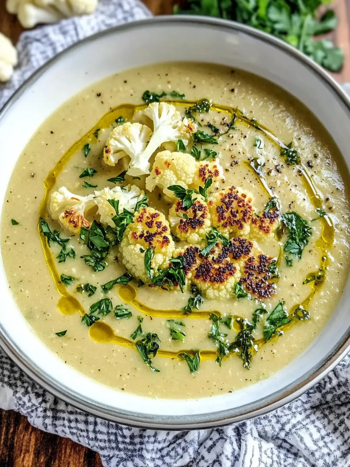 Mediterranean Cauliflower Soup Recipe with Fresh Herbs Magic 3 Mediterranean Cauliflower Soup Recipe with Herbs and Olive Oil