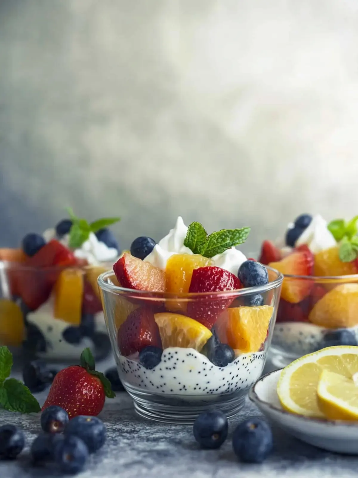 Summer Fruit Salad with Citrus Poppy Seed Yogurt
