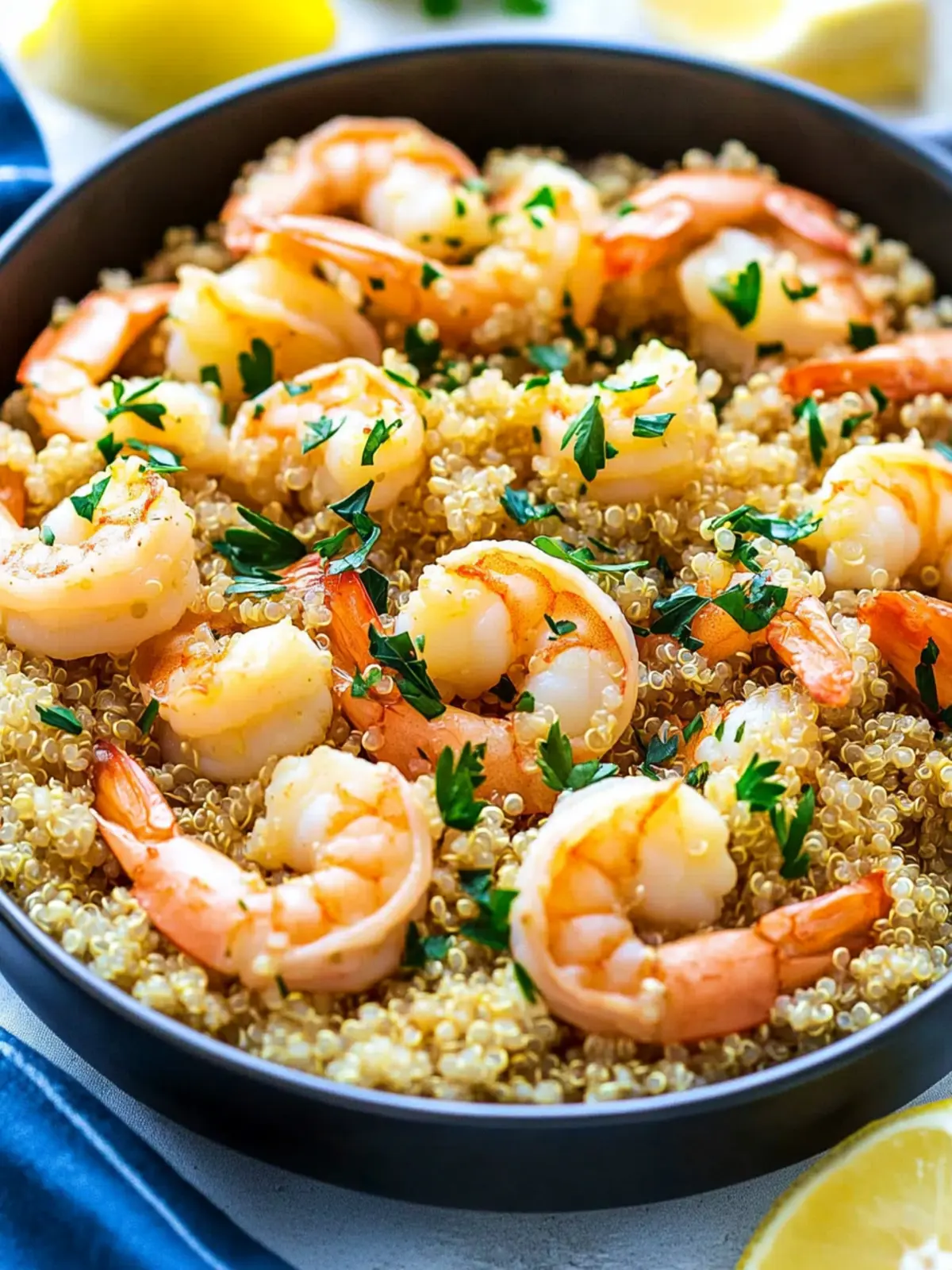 Healthy Garlic Shrimp with Quinoa