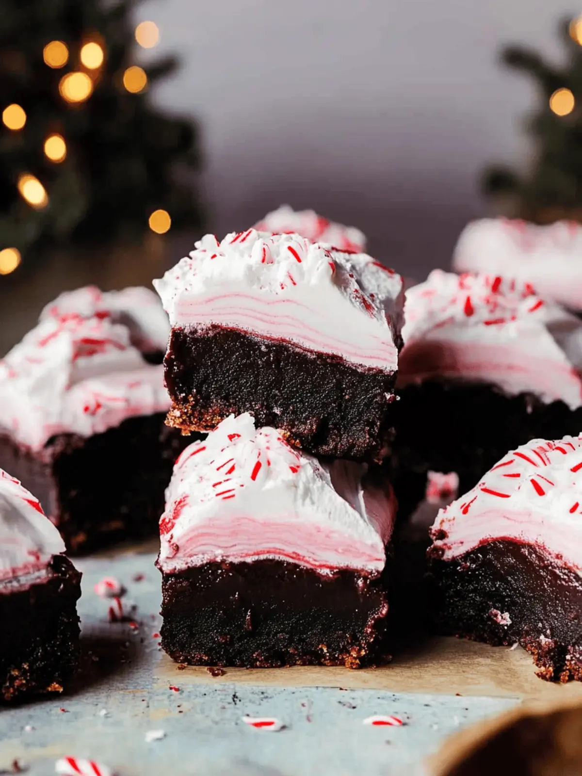 peppermint hot fudge bars