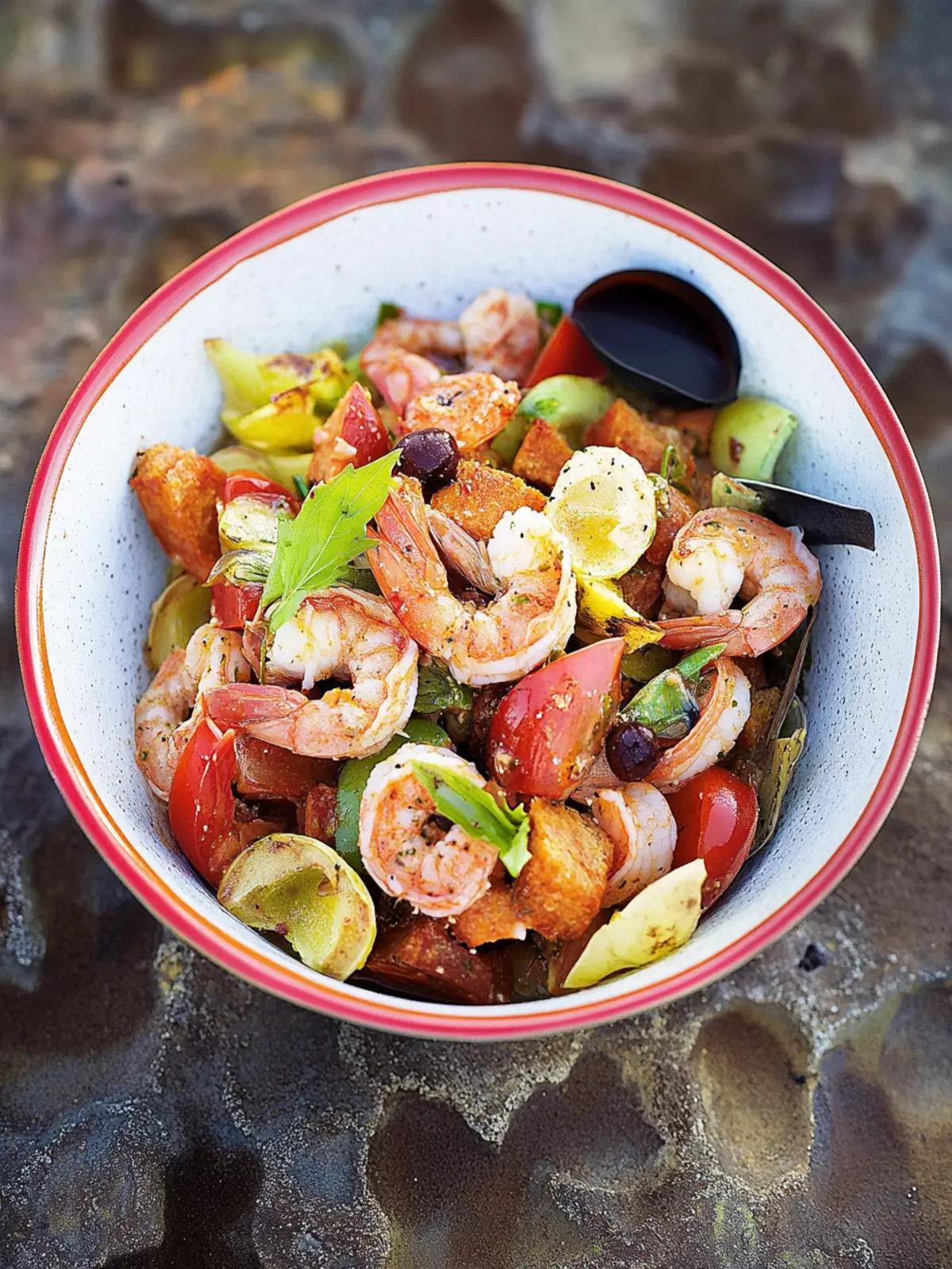 Prawn panzanella