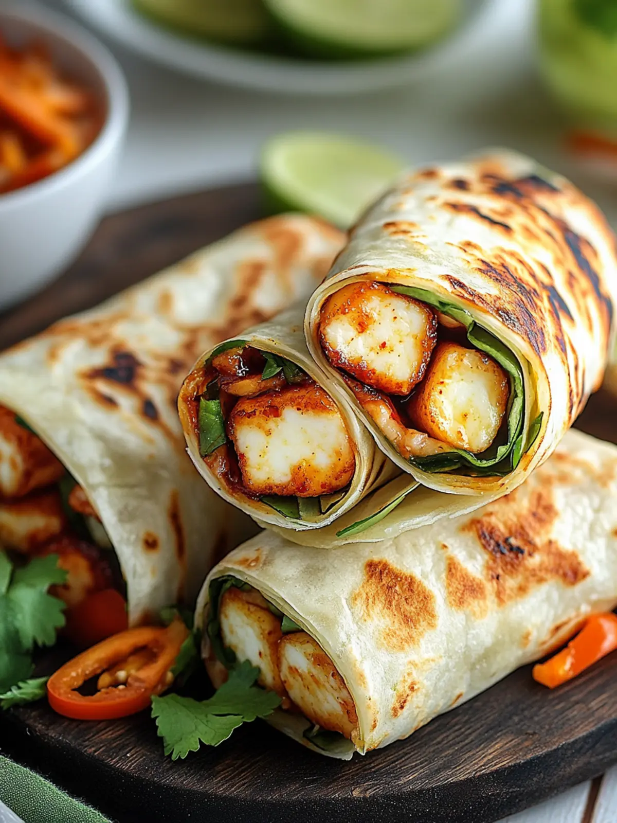 Sweet Chili Halloumi Wraps