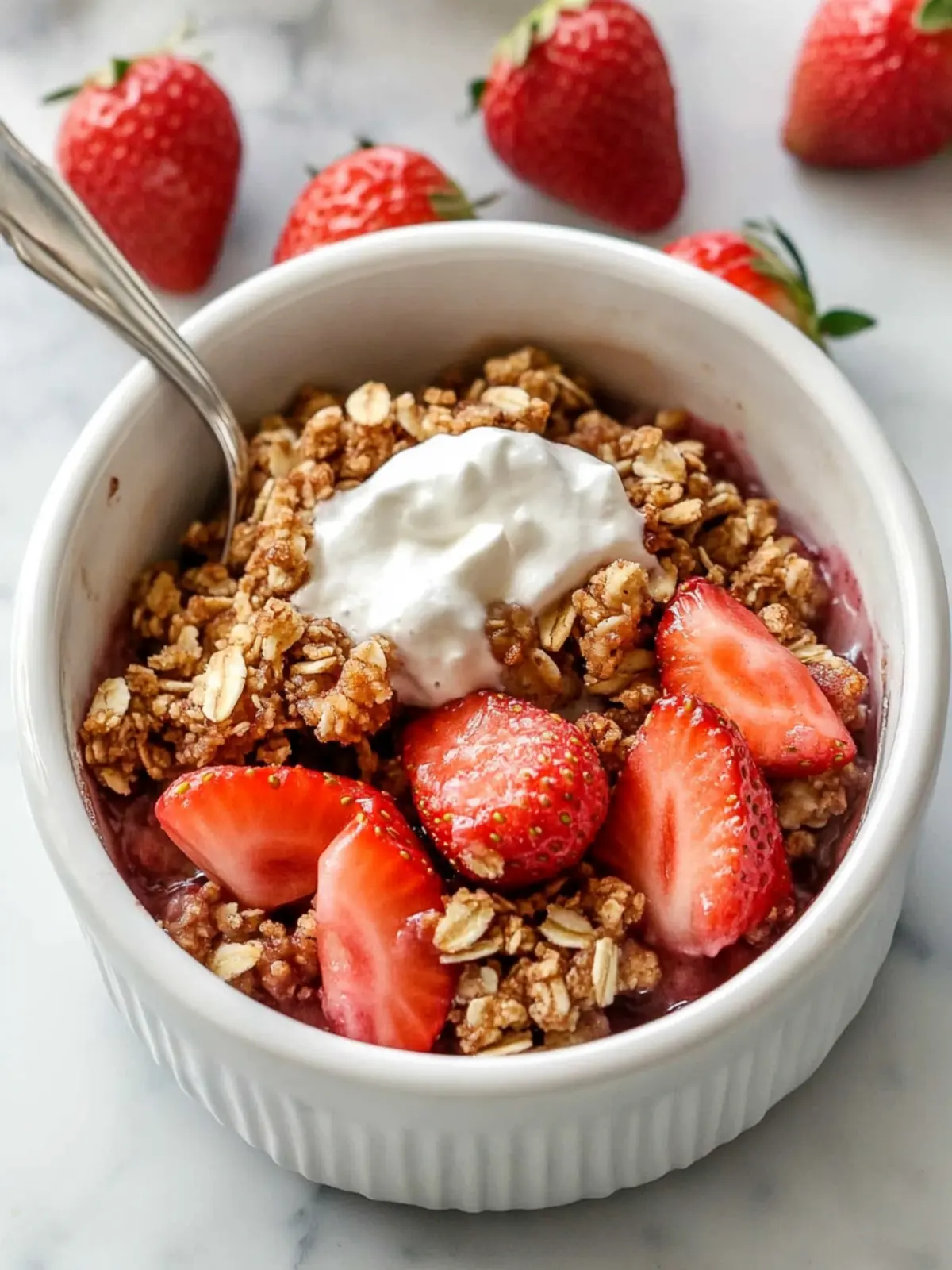 Almond Flour Strawberry Crisp for a Healthy Valentine's Morning 2 Almond Flour Strawberry Crisp- Healthy Valentine's Day Breakfast