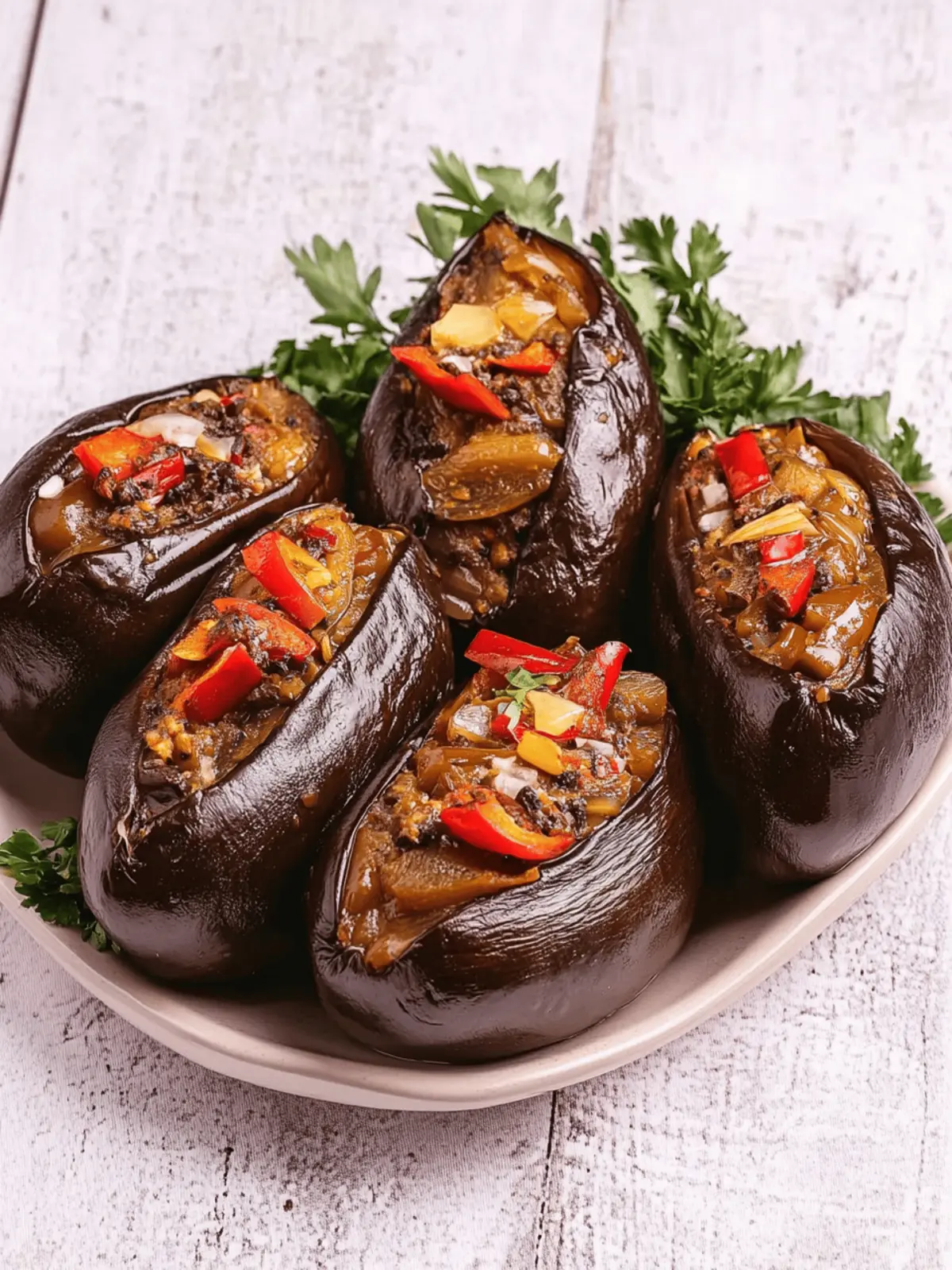Lebanese Makdous (Stuffed Pickled Eggplant)
