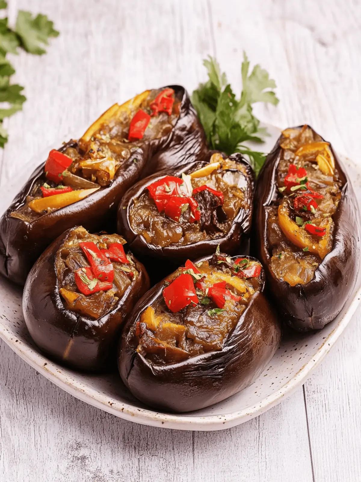 Lebanese Makdous (Stuffed Pickled Eggplant)