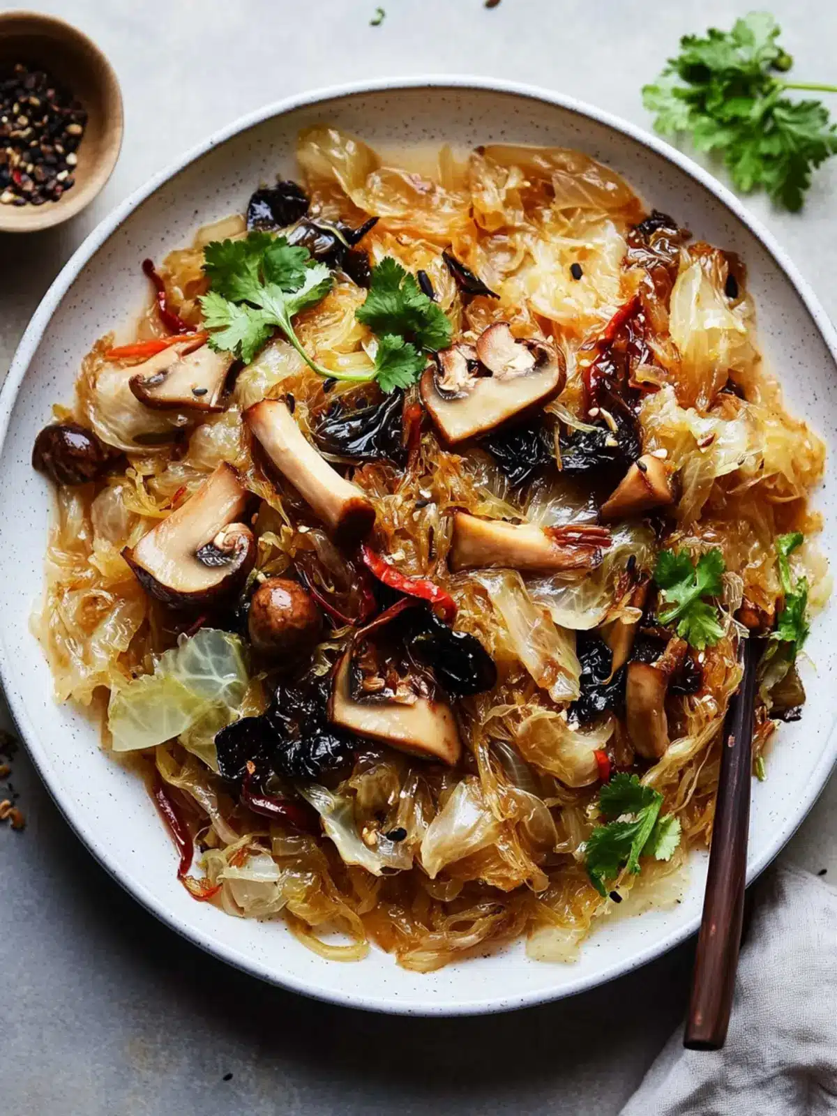 Chap Chye (Braised Cabbage and Mushrooms)