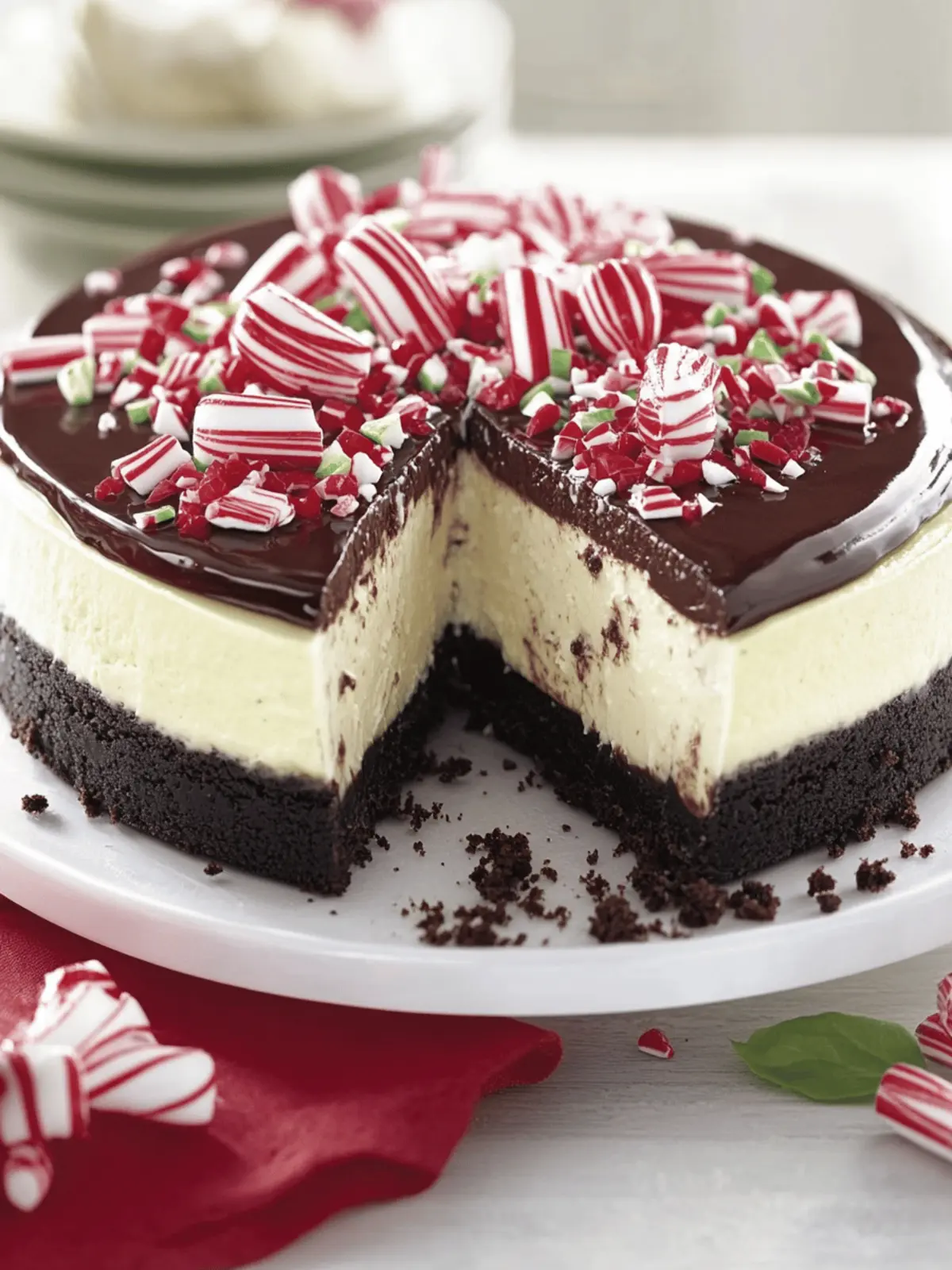 Decadent Double-Chocolate Peppermint Cheesecake Delight 2 Double-Chocolate Peppermint Cheesecake