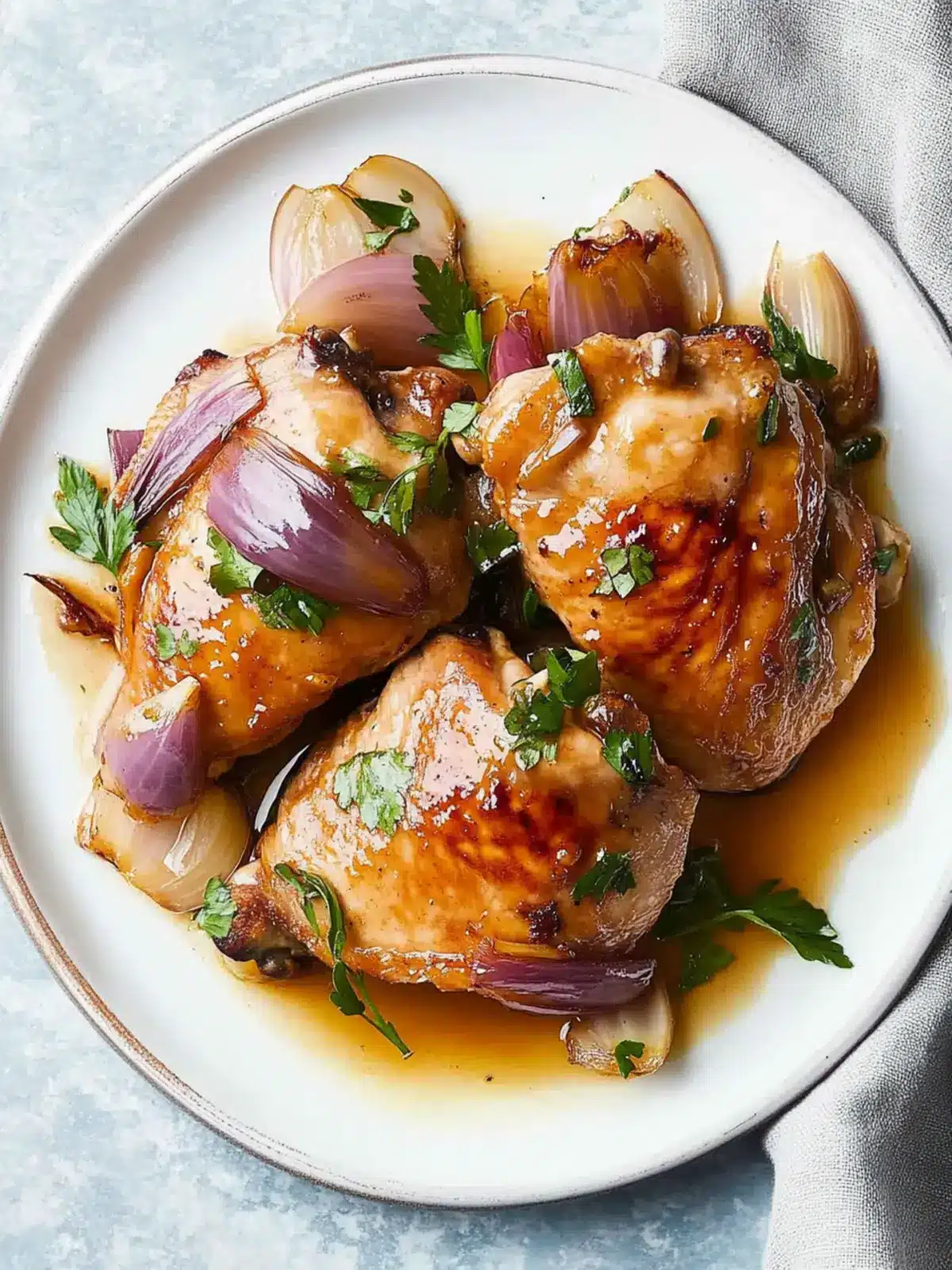Honey-Glazed Chicken and Shallots