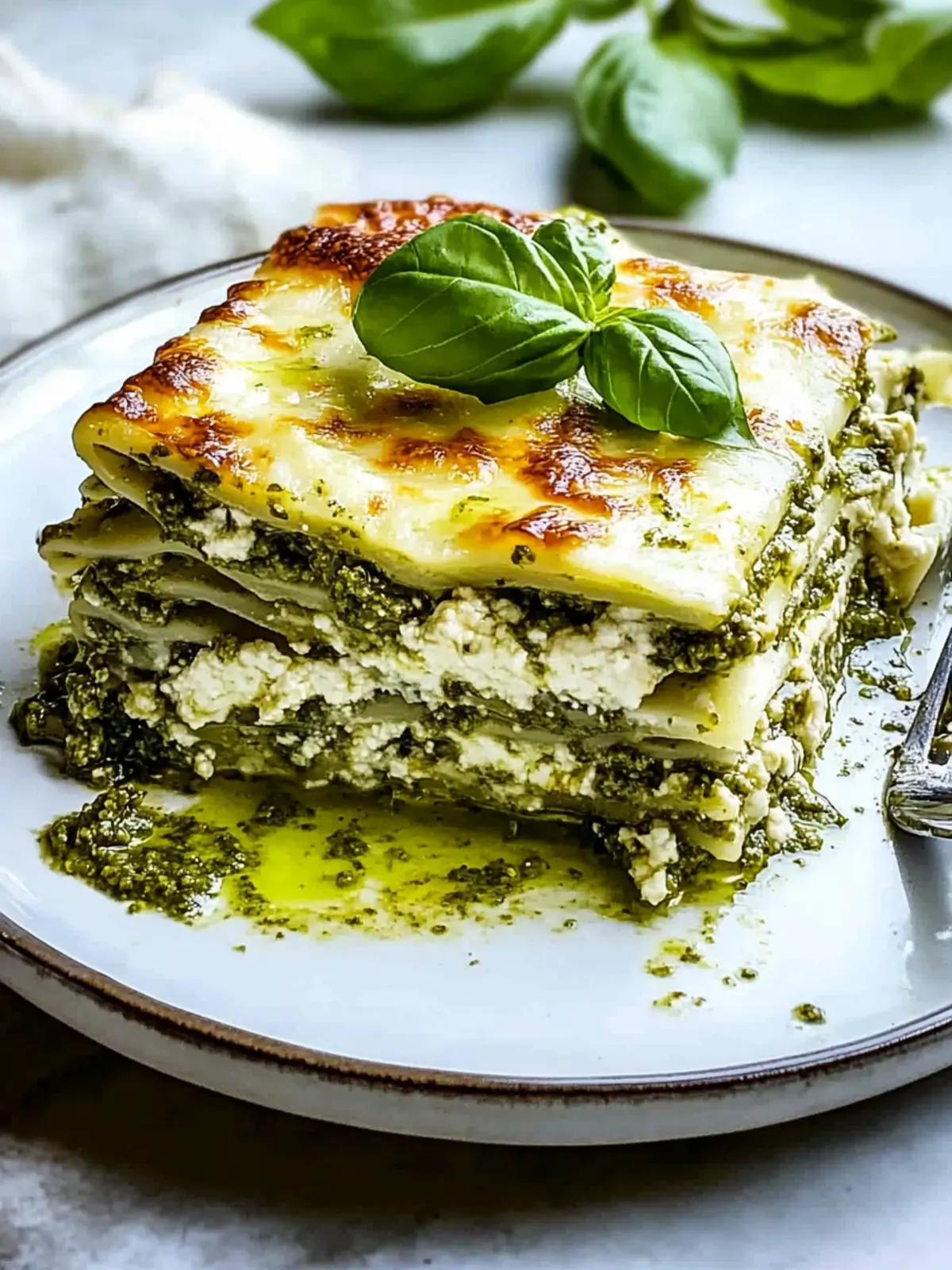 Spinach and Basil Pesto White Lasagna A Cozy Comfort Dish 2 Spinach and Basil Pesto White Lasagna