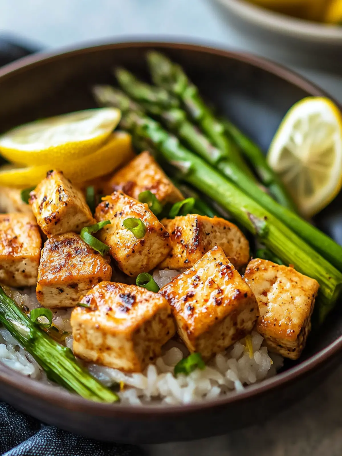 Lemon Pepper Tofu and Asparagus
