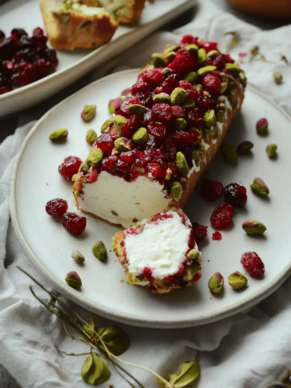 Quick & Festive Cranberry Pistachio Goat Cheese Log Delight 4 Cranberry Pistachio Goat Cheese Log