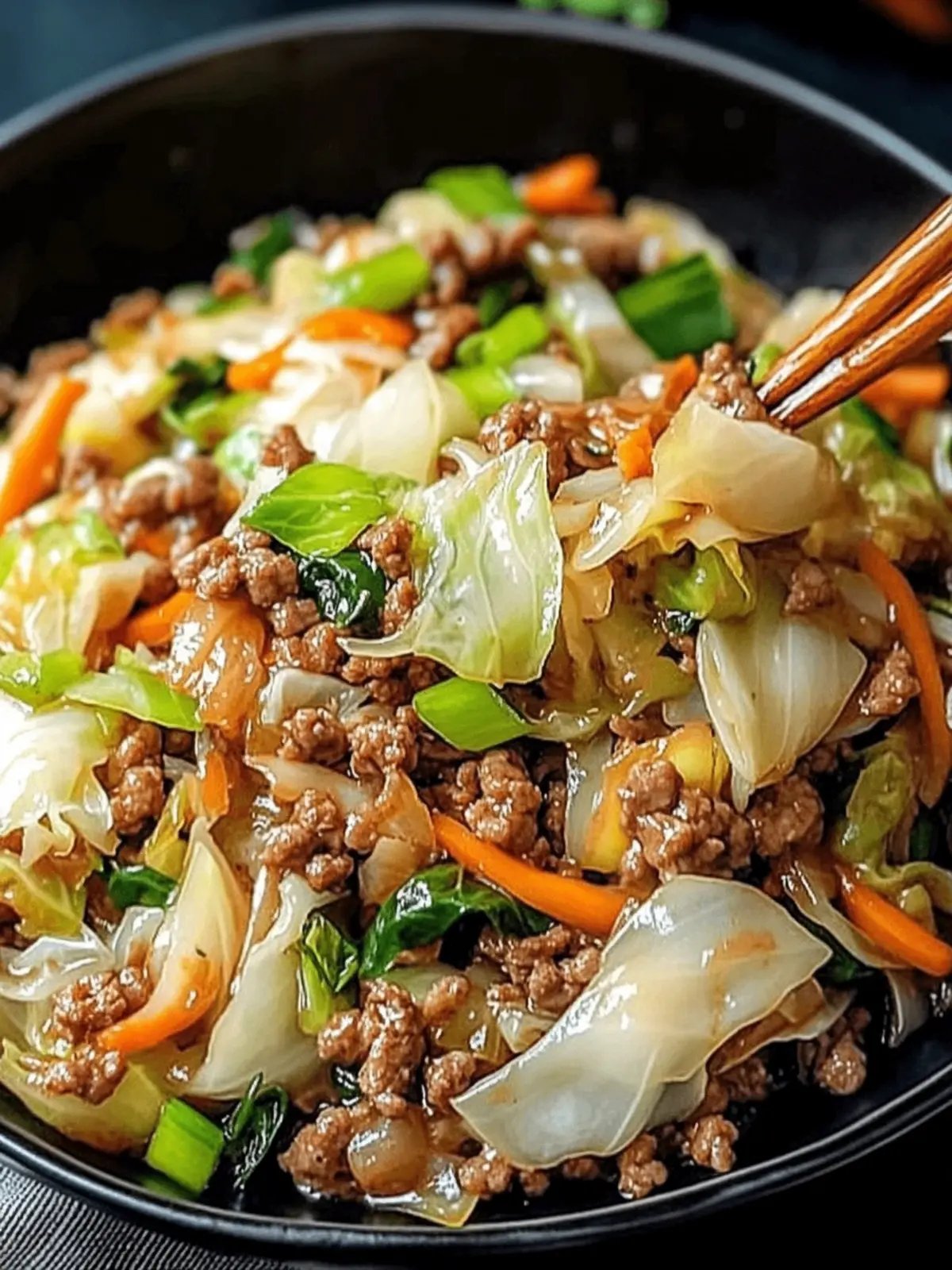 Savory Chinese Ground Beef and Cabbage Stir Fry in 25 Minutes