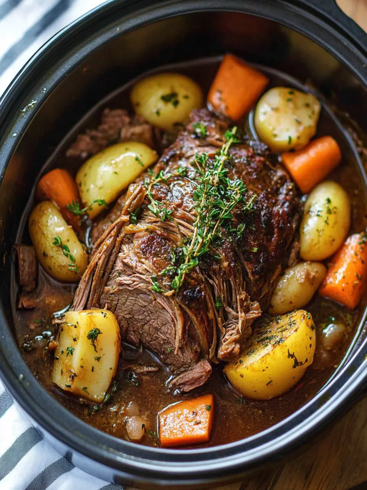 Savory Slow Cooker Garlic Herb Pot Roast for Cozy Nights 2 Slow Cooker Garlic Herb Pot Roast