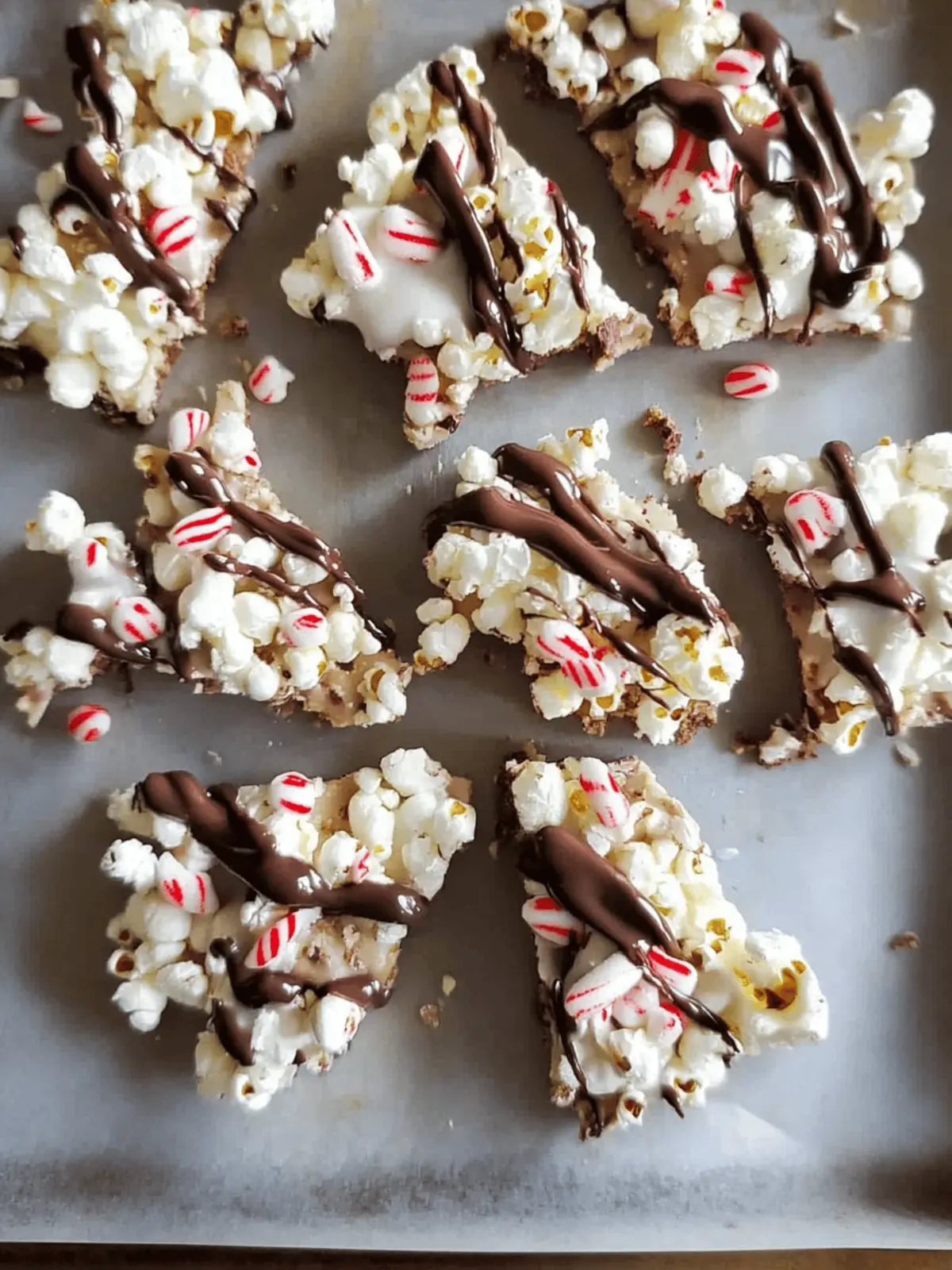 Chocolate Peppermint Popcorn Bark