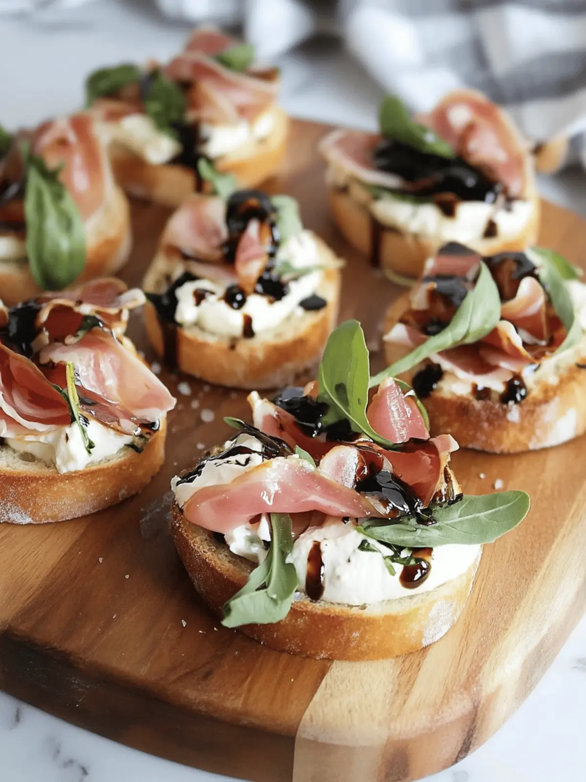 Prosciutto Crostini with Balsamic Glaze
