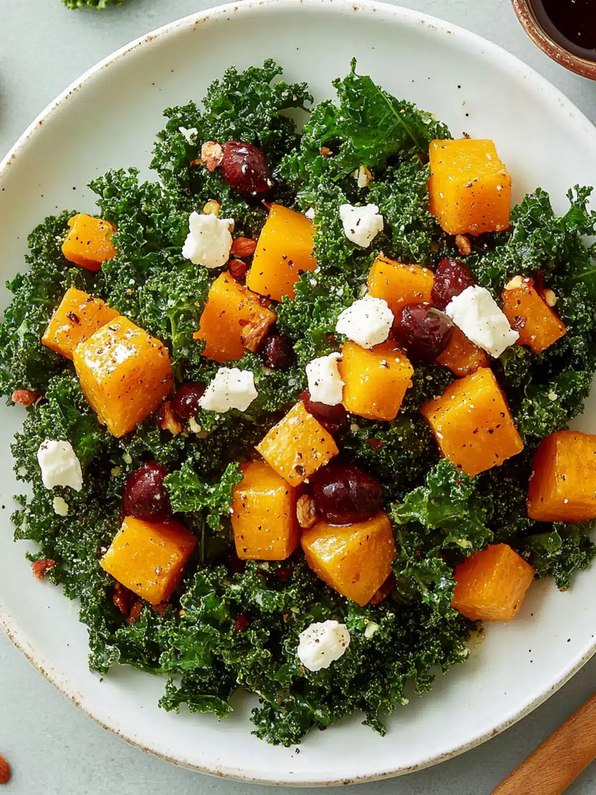 Air Fryer Roasted Butternut Squash & Kale Salad Bliss 3 Air Fryer Roasted Butternut Squash & Kale Salad with Balsamic-Maple Dressing