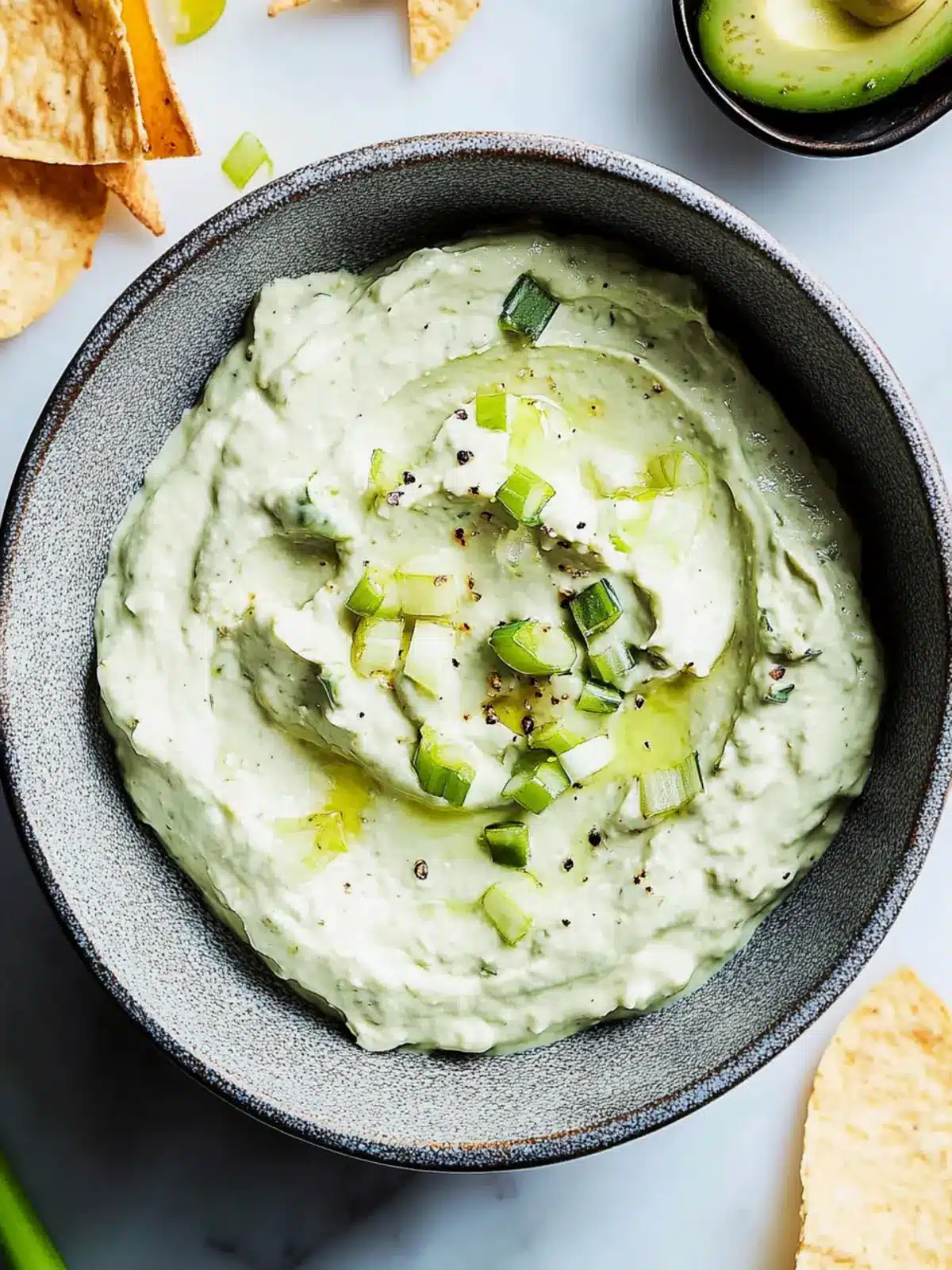 Creamy Avocado Dip With Scallions