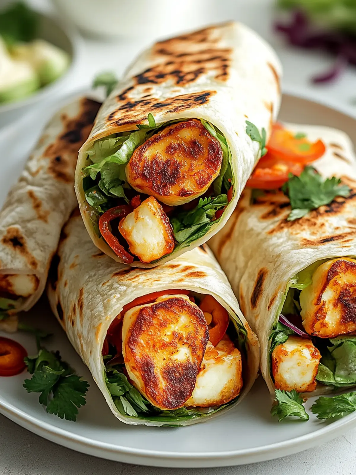 Sweet Chili Halloumi Wraps