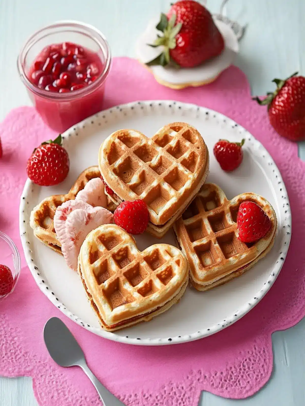 Waffle Heart Sandwiches- Valentine s breakfast recipes