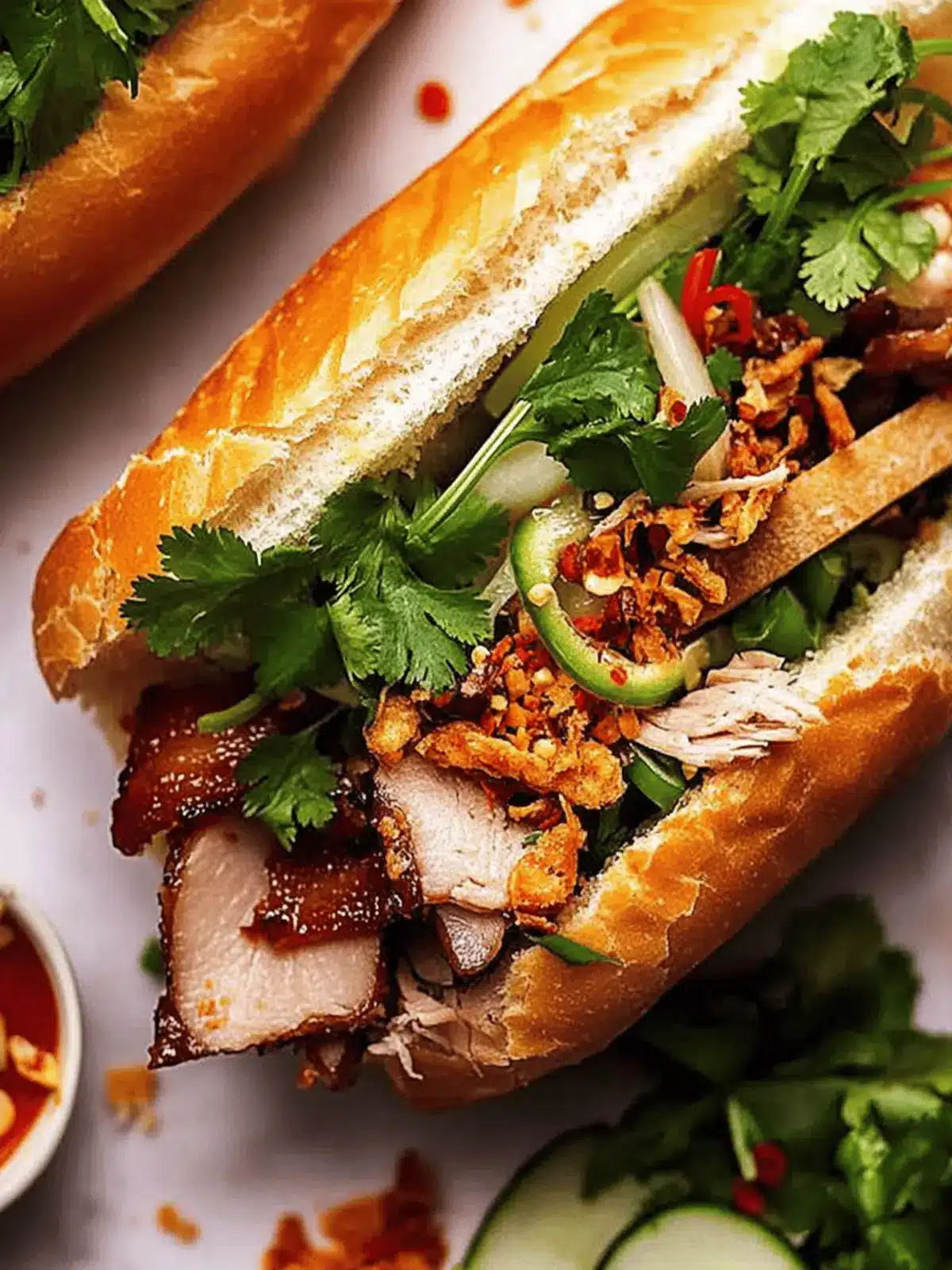 Crispy Pork Belly Banh Mi: A Flavorful Twist on Tradition 4 Crispy pork belly banh mi