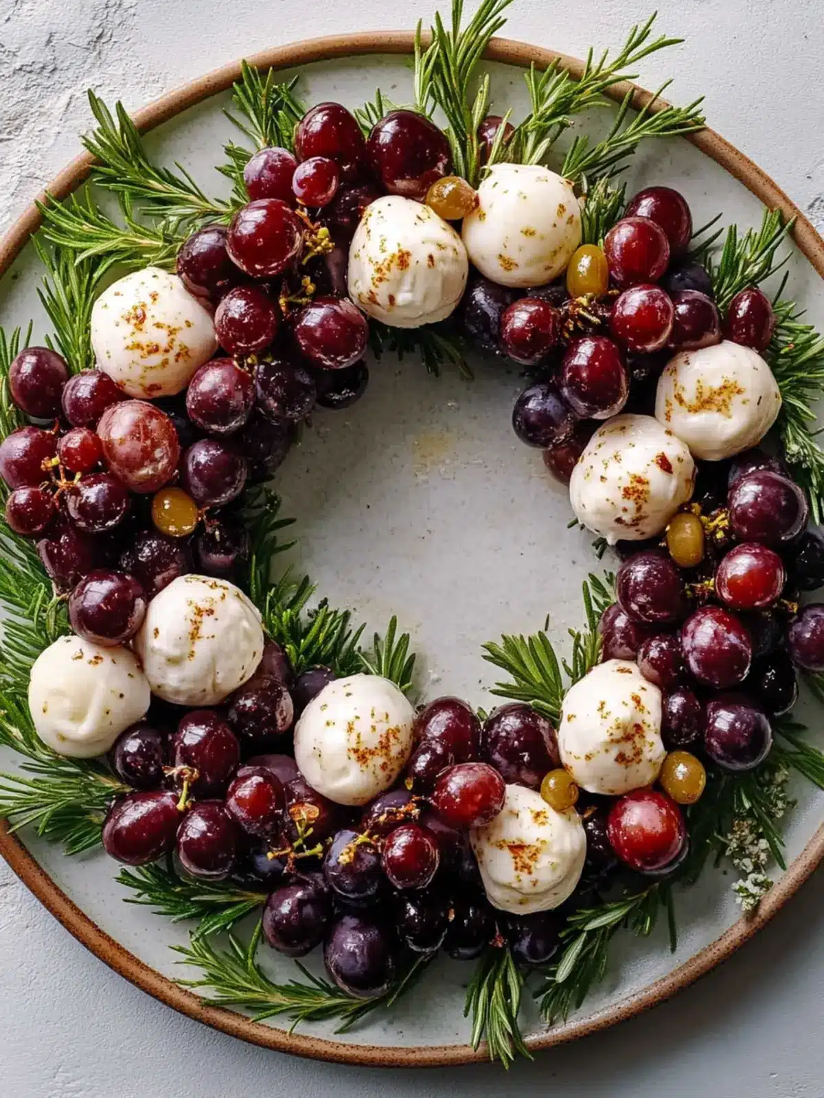 Burrata and Roasted Grape Holiday Wreath for Festive Feasts 2 Burrata and Roasted Grape Holiday Wreath