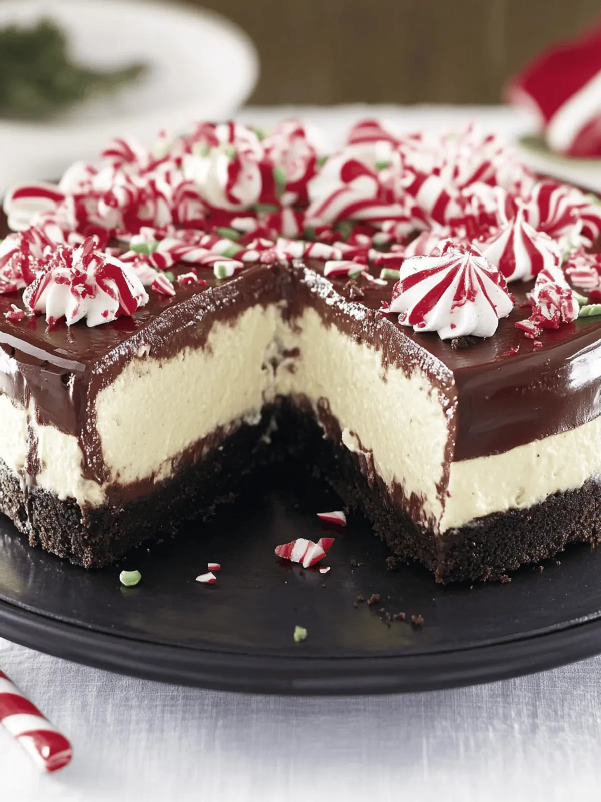 Decadent Double-Chocolate Peppermint Cheesecake Delight 3 Double-Chocolate Peppermint Cheesecake
