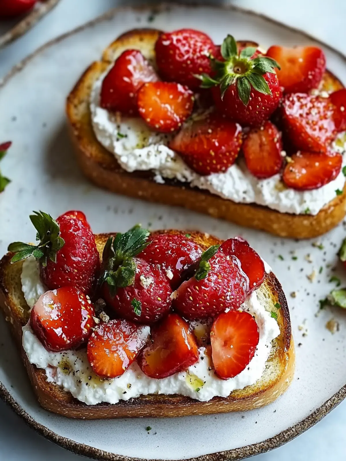 Roasted Strawberry Whipped Ricotta Toast Recipe